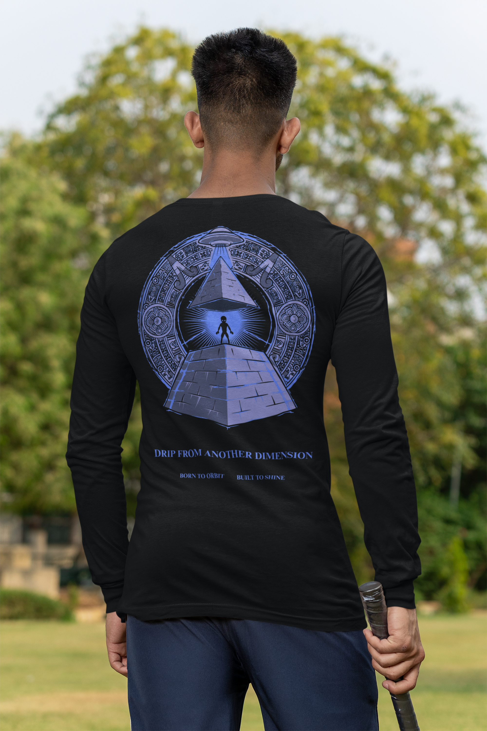 black long-sleeve shirt for men