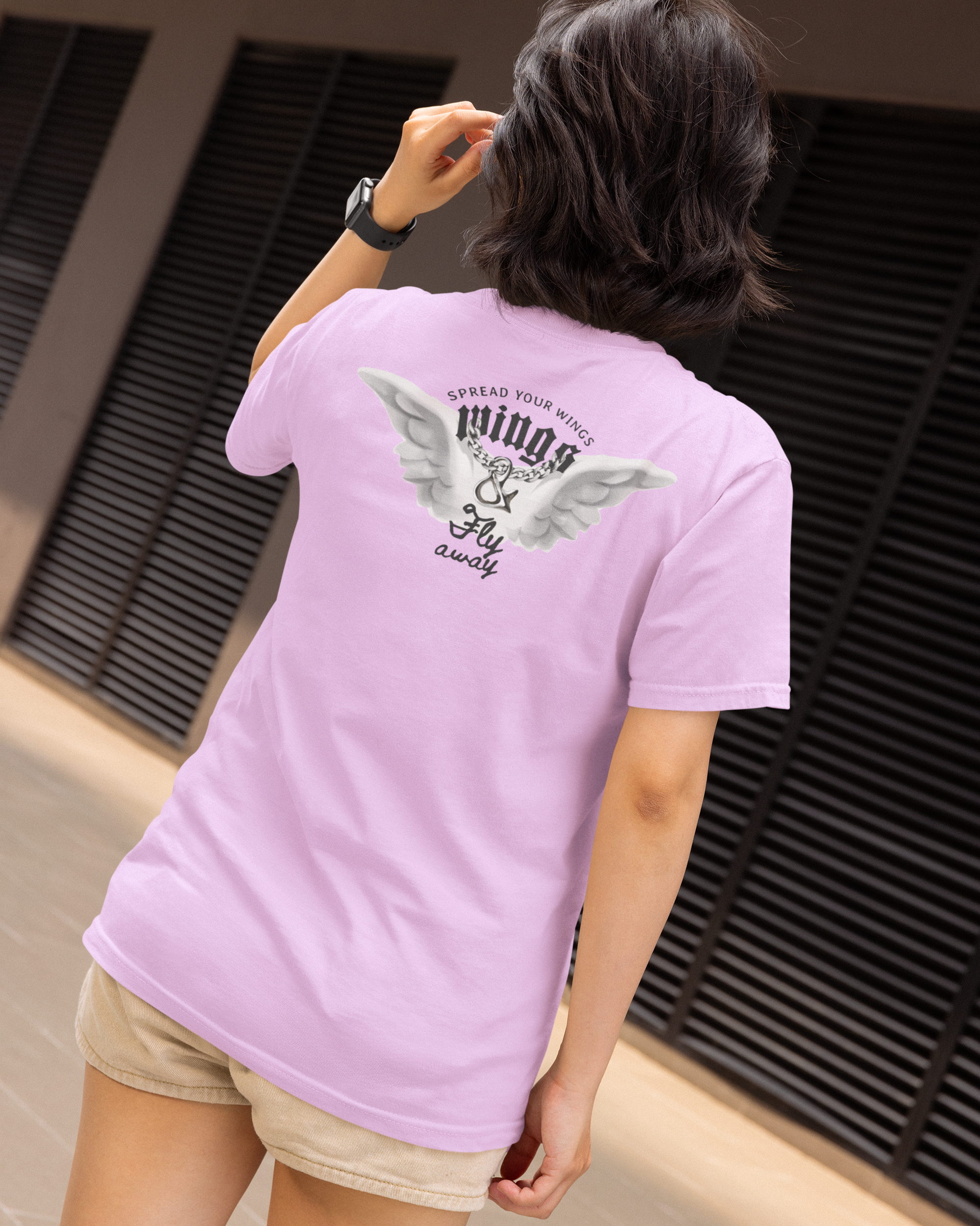 Pink streetwear T shirt for women regular fit