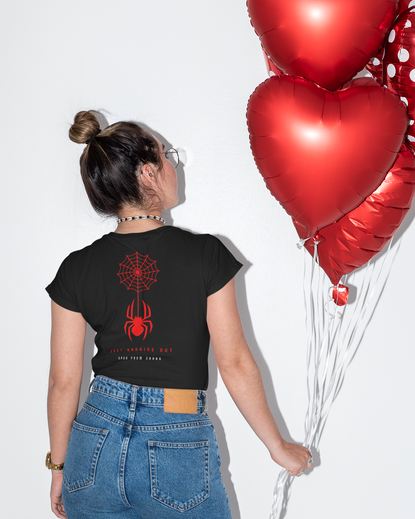 Women’s Spider Back Printed Classic Fit Half Sleeve Round Neck T-Shirt