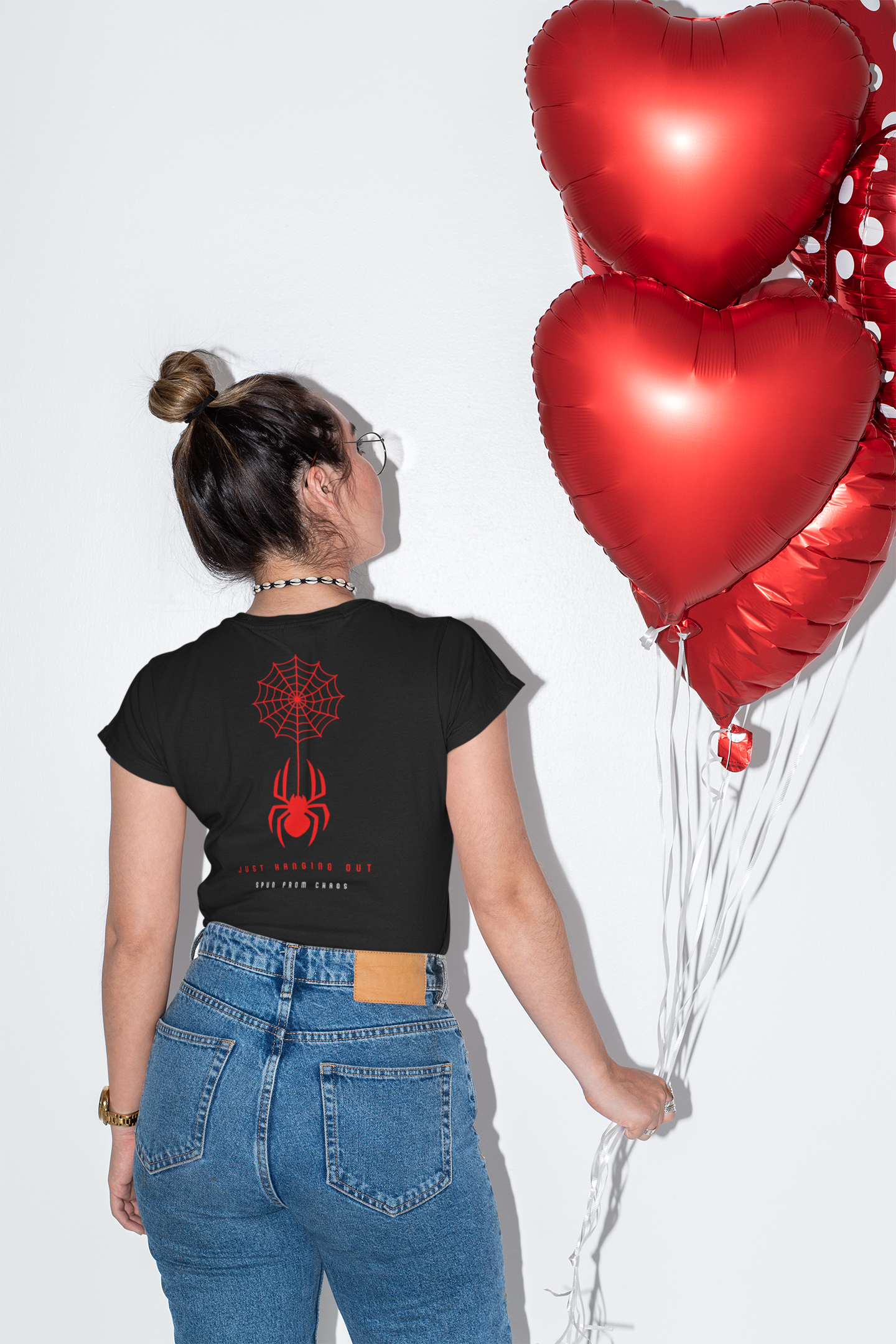 Women’s Spider Back Printed Classic Fit Half Sleeve Round Neck T-Shirt