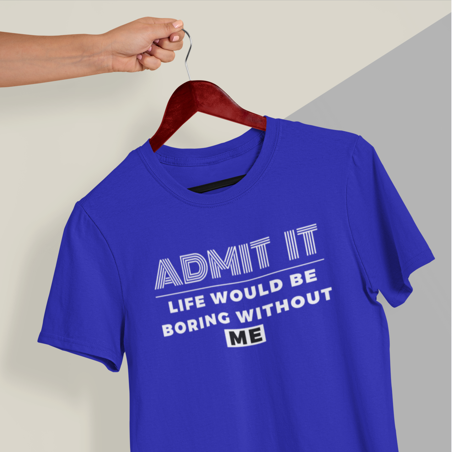 Women Black Humor Text Round Neck Half Sleeve T-Shirt