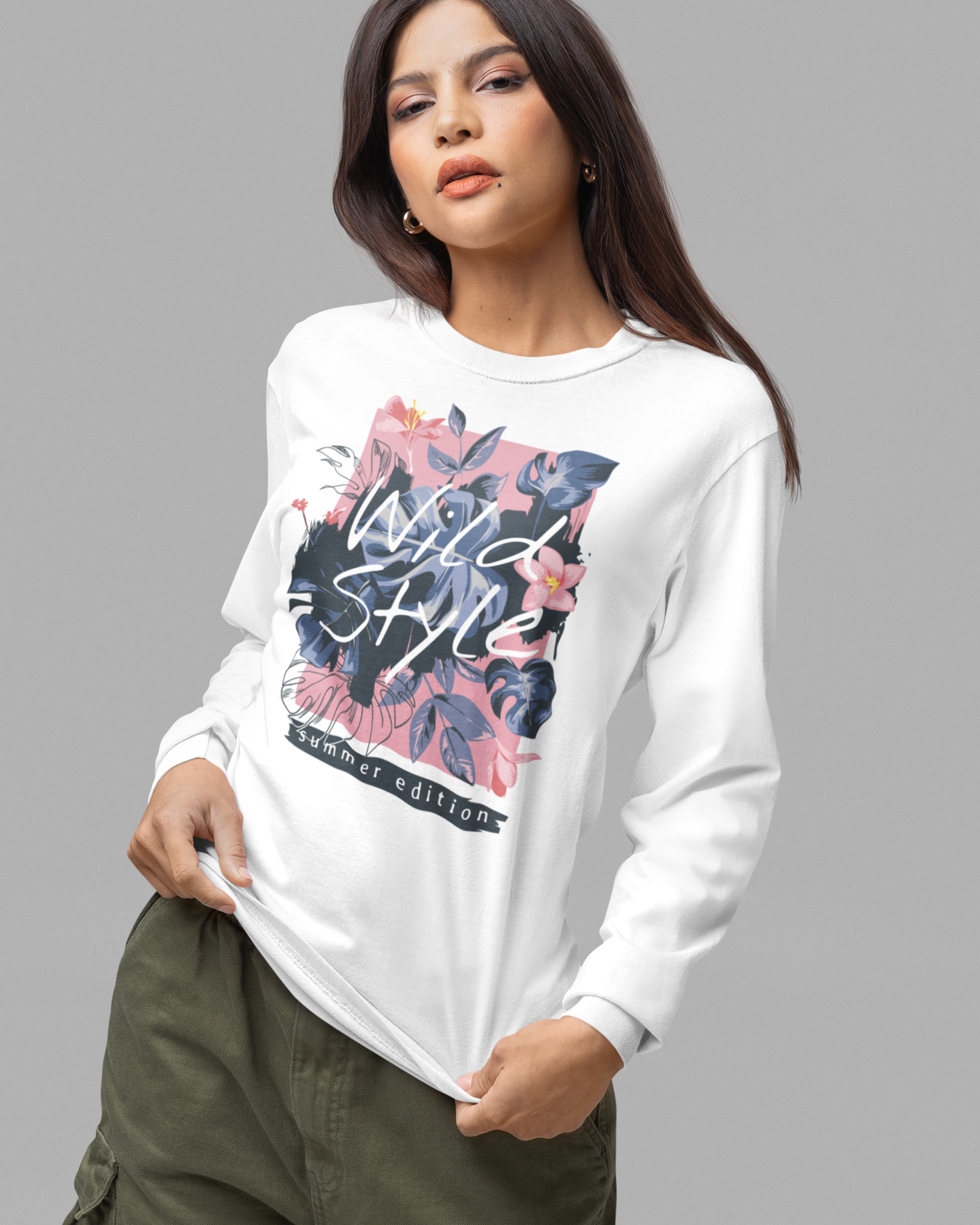 women white long sleeve graphic tshirt