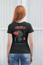 Women’s dragon print classic fit half sleeve round neck t-shirt