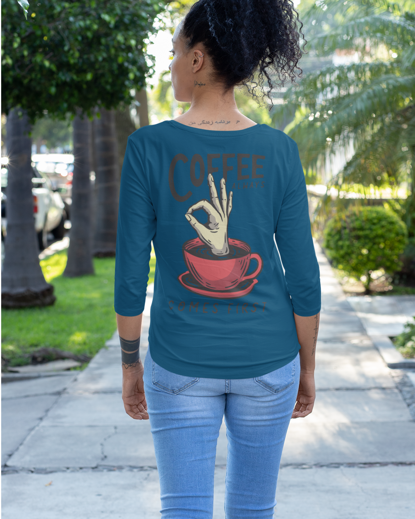 Trendy women coffee quote graphic t-shirt online India