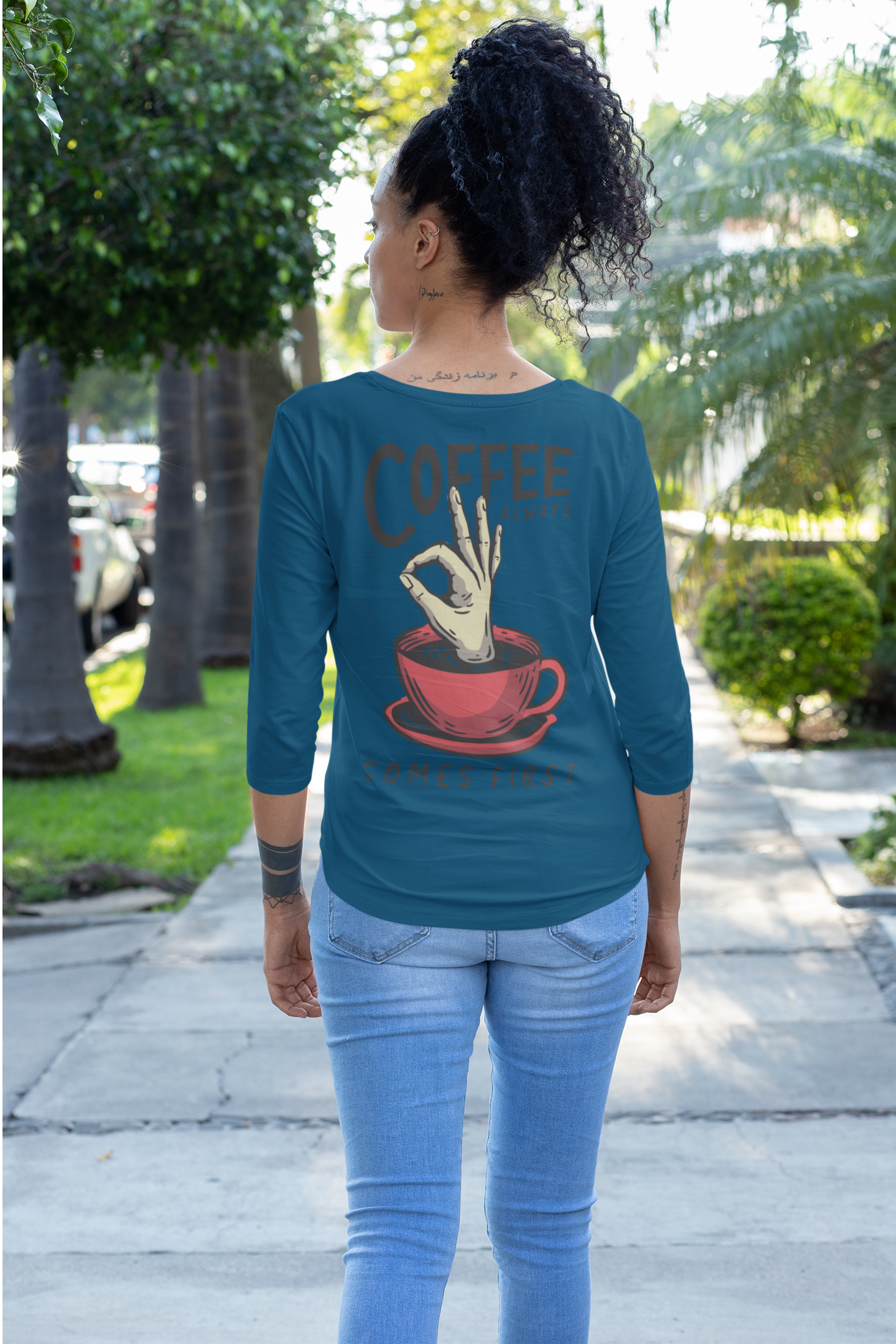 Trendy women coffee quote graphic t-shirt online India