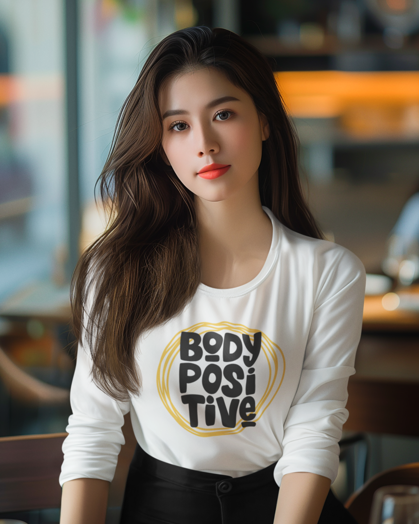 Stylish women’s regular fit white graphic top