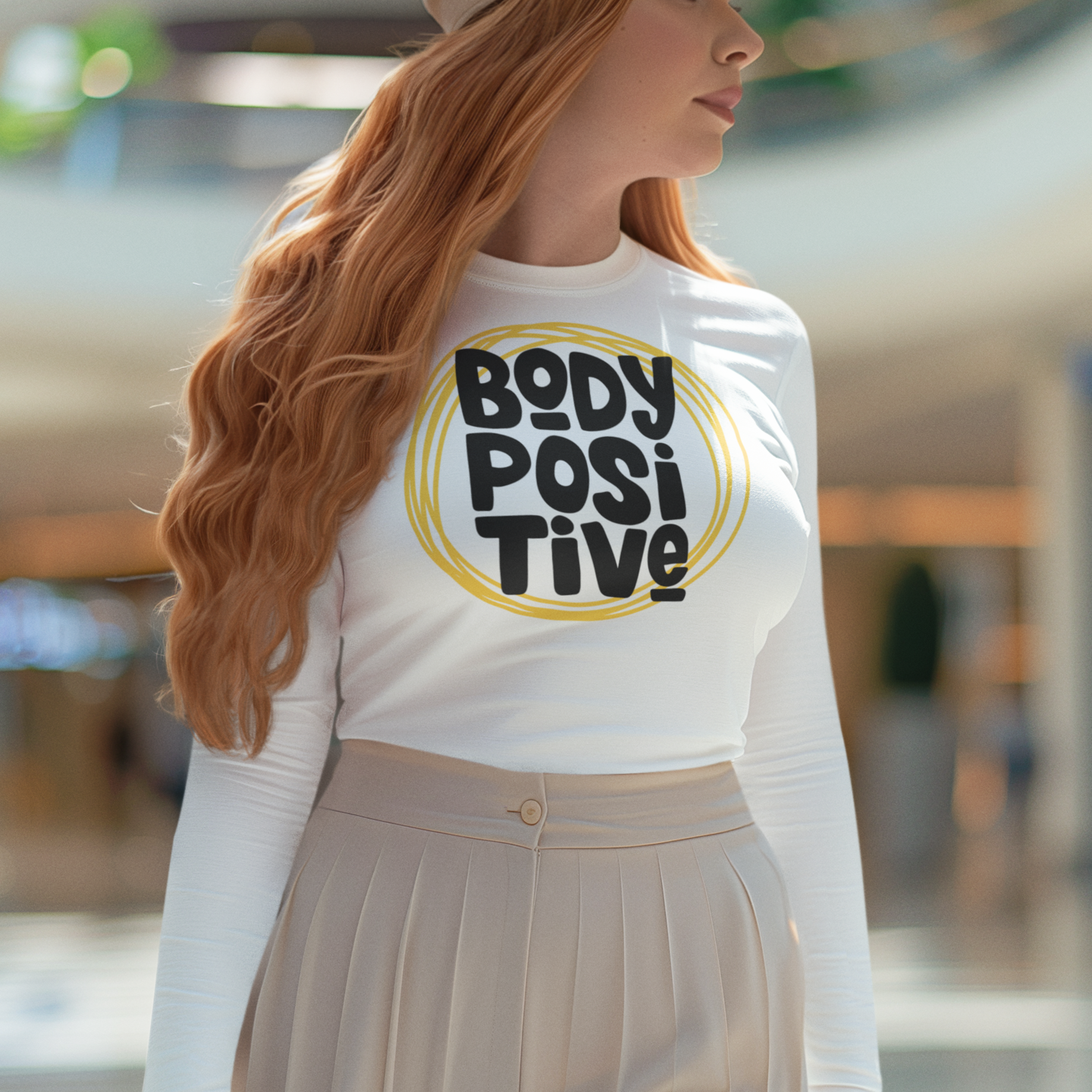 Women’s white graphic printed long sleeve regular fit tee