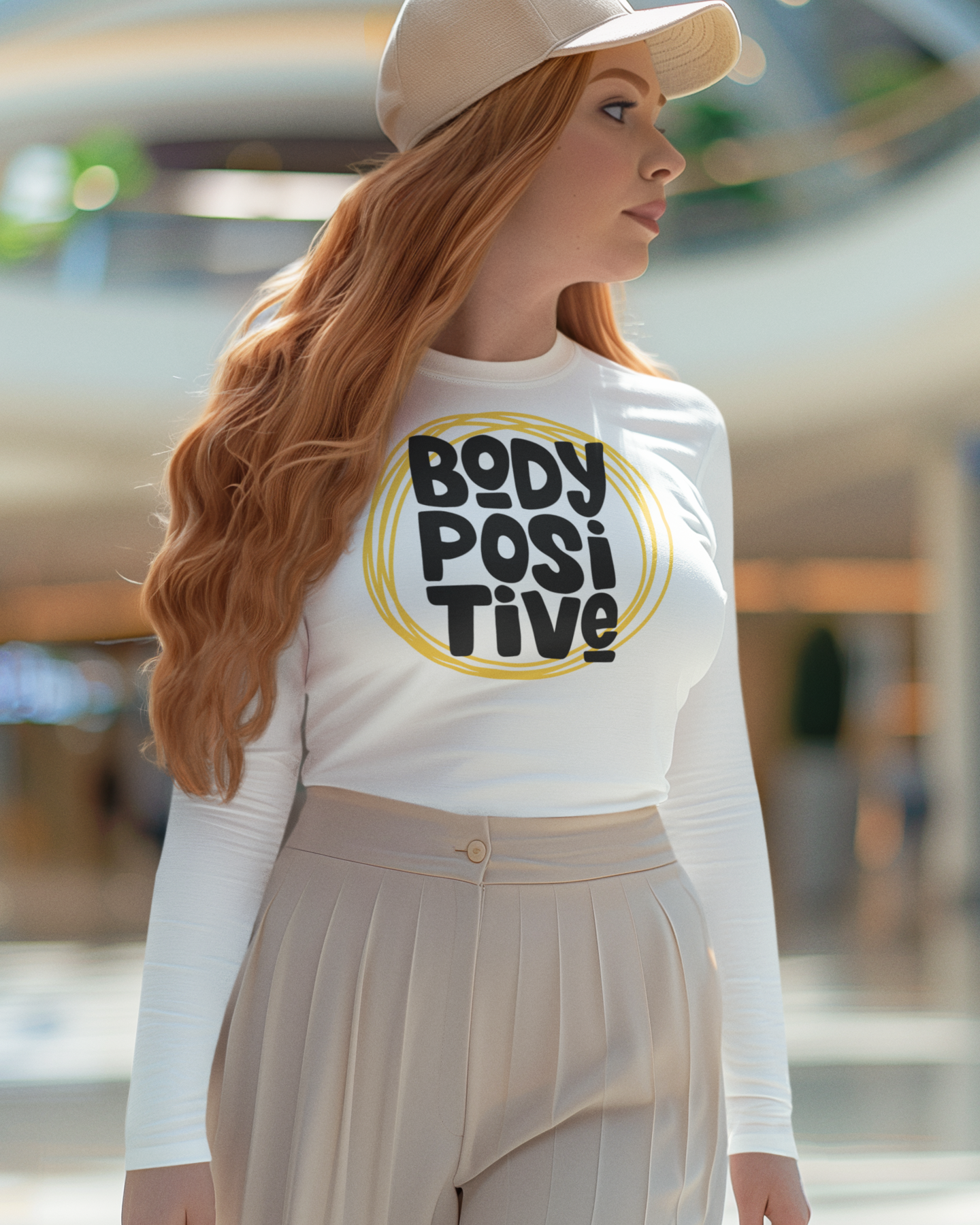 Women’s white graphic printed long sleeve regular fit tee