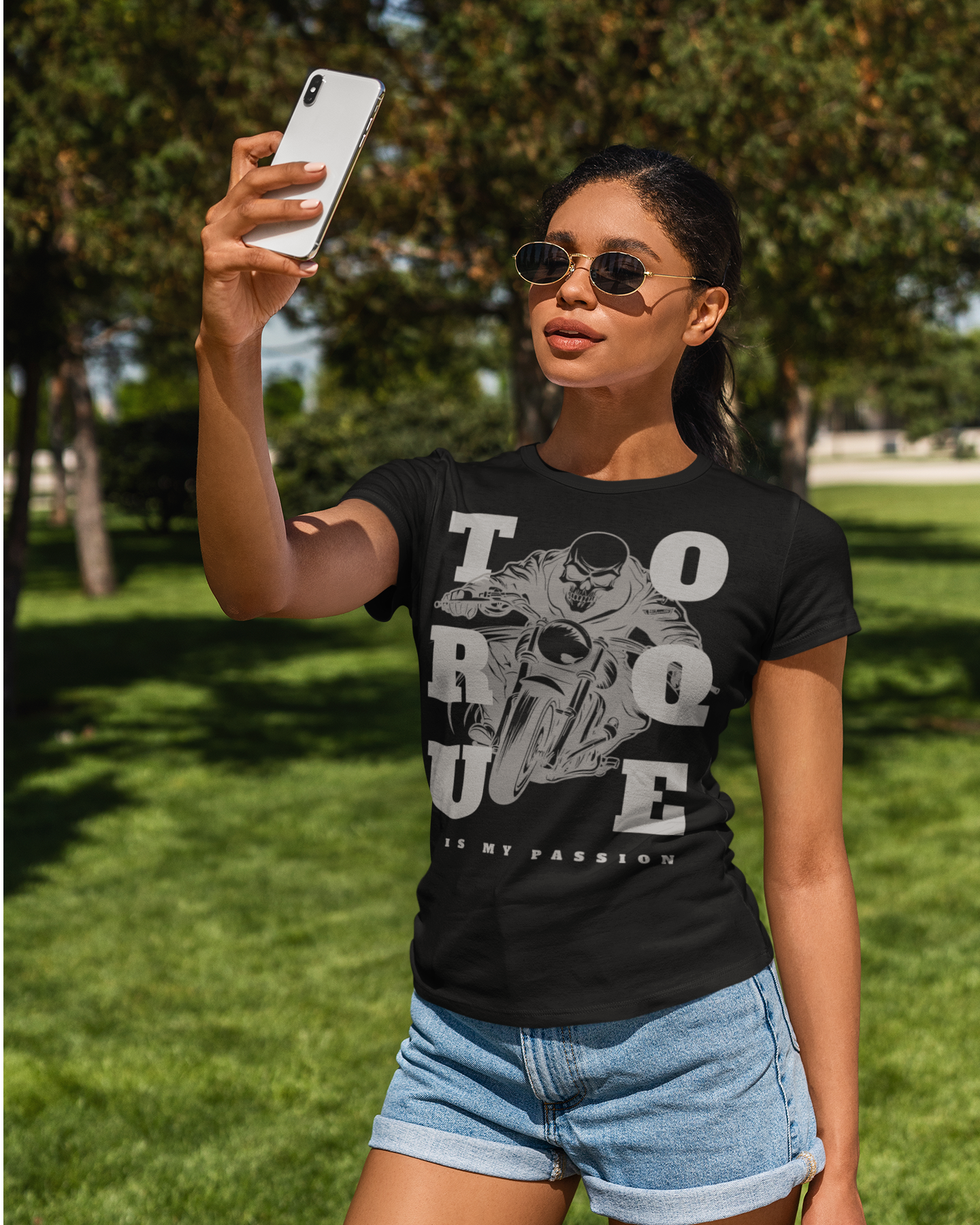 Black t-shirt with graphic design