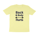 men’s gymming vibe text printed tee butter yellow men casual