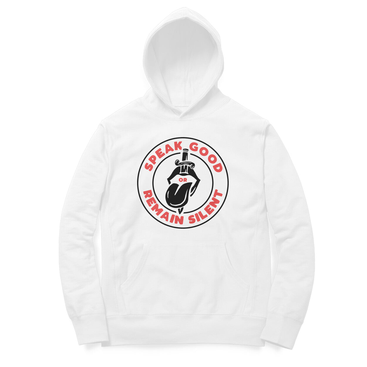 Light color hoodie with bold back graphic