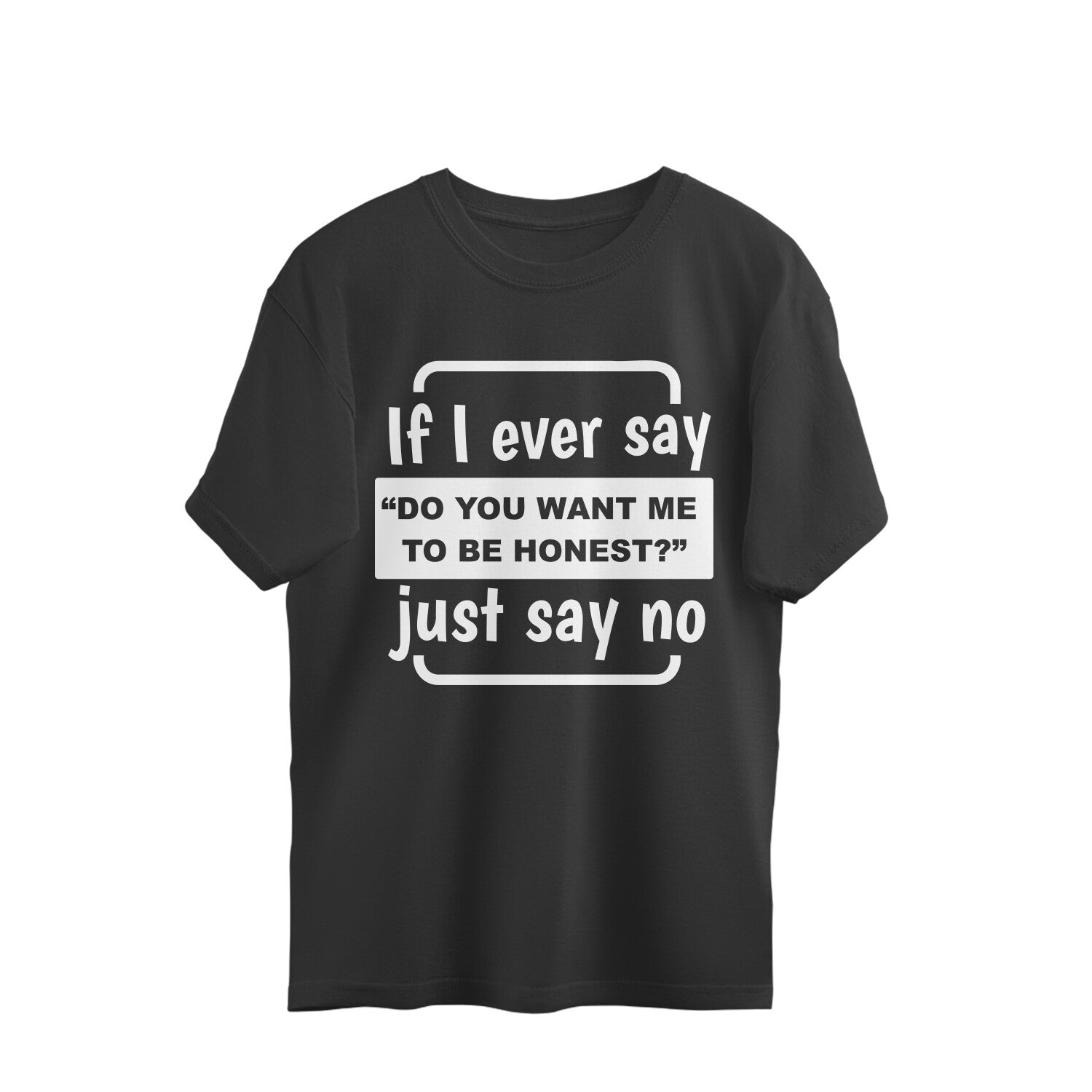 Trendy men’s round neck oversized tee with humor print