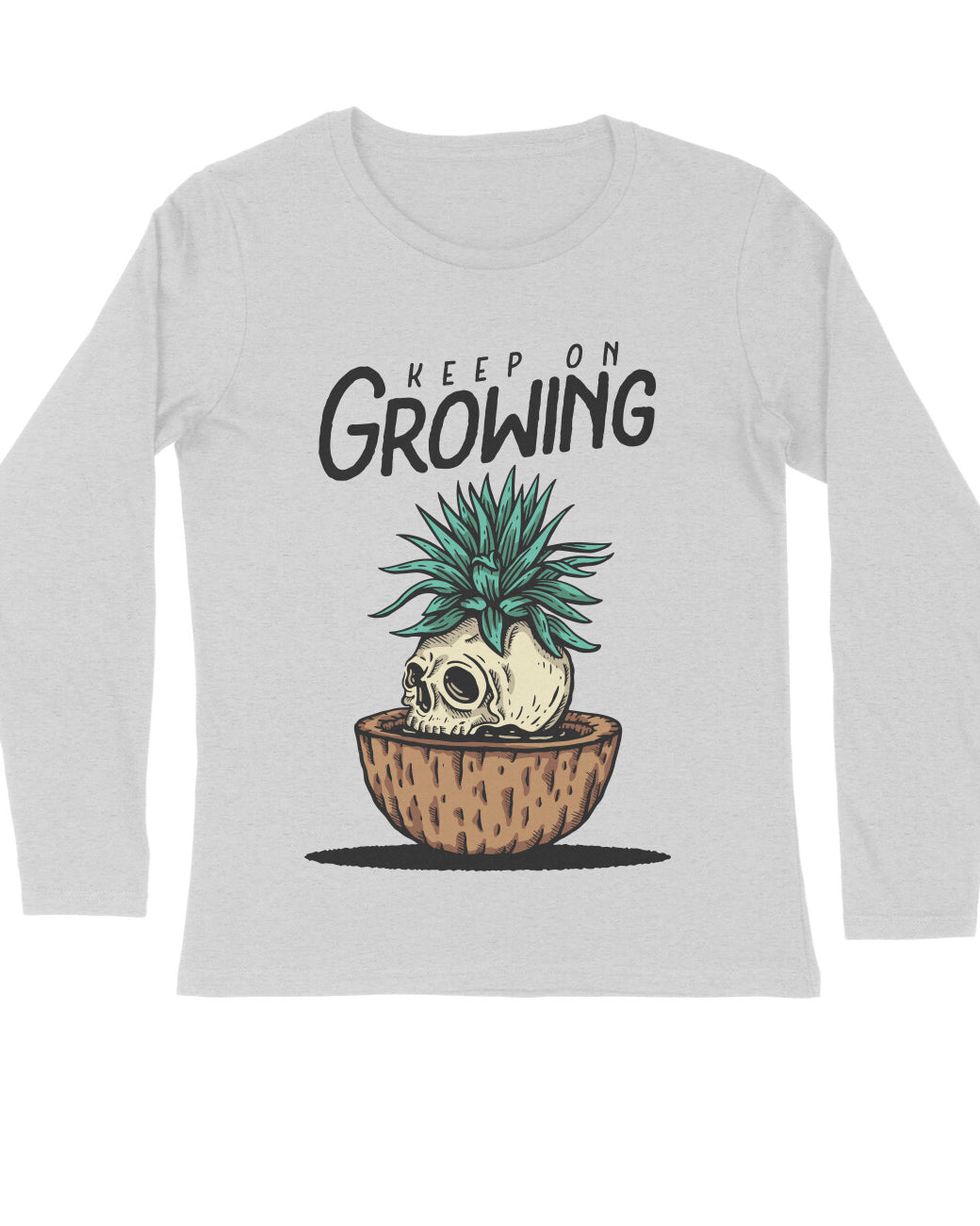 Oversized grey full sleeve t shirt streetwear men