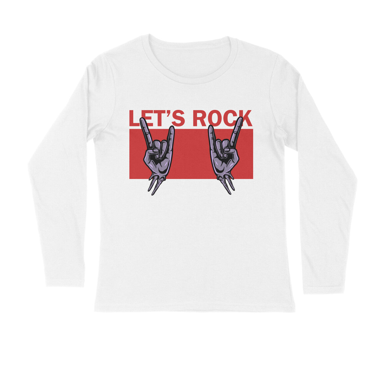 Women streetwear white graphic print full sleeve tee