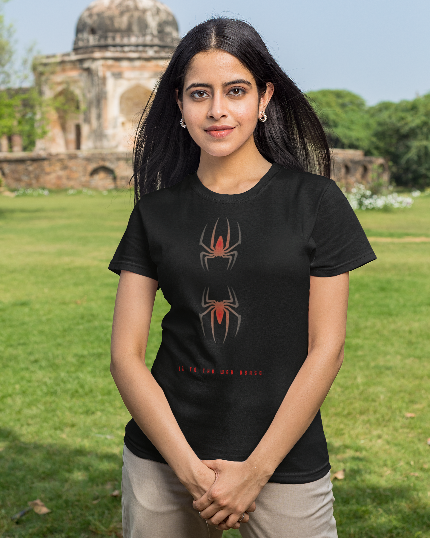 Spider Classic Fit Women’s Round Neck Half Sleeve Shirt