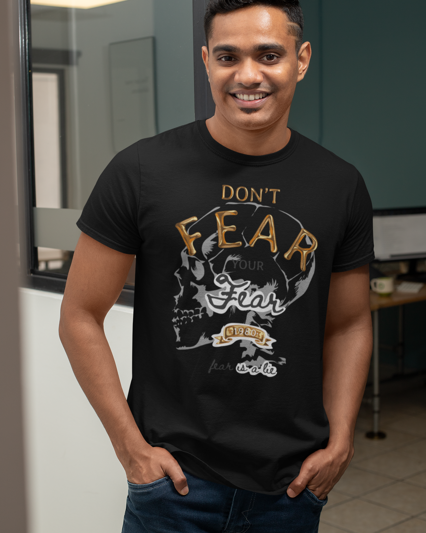 Black streetwear T shirt men