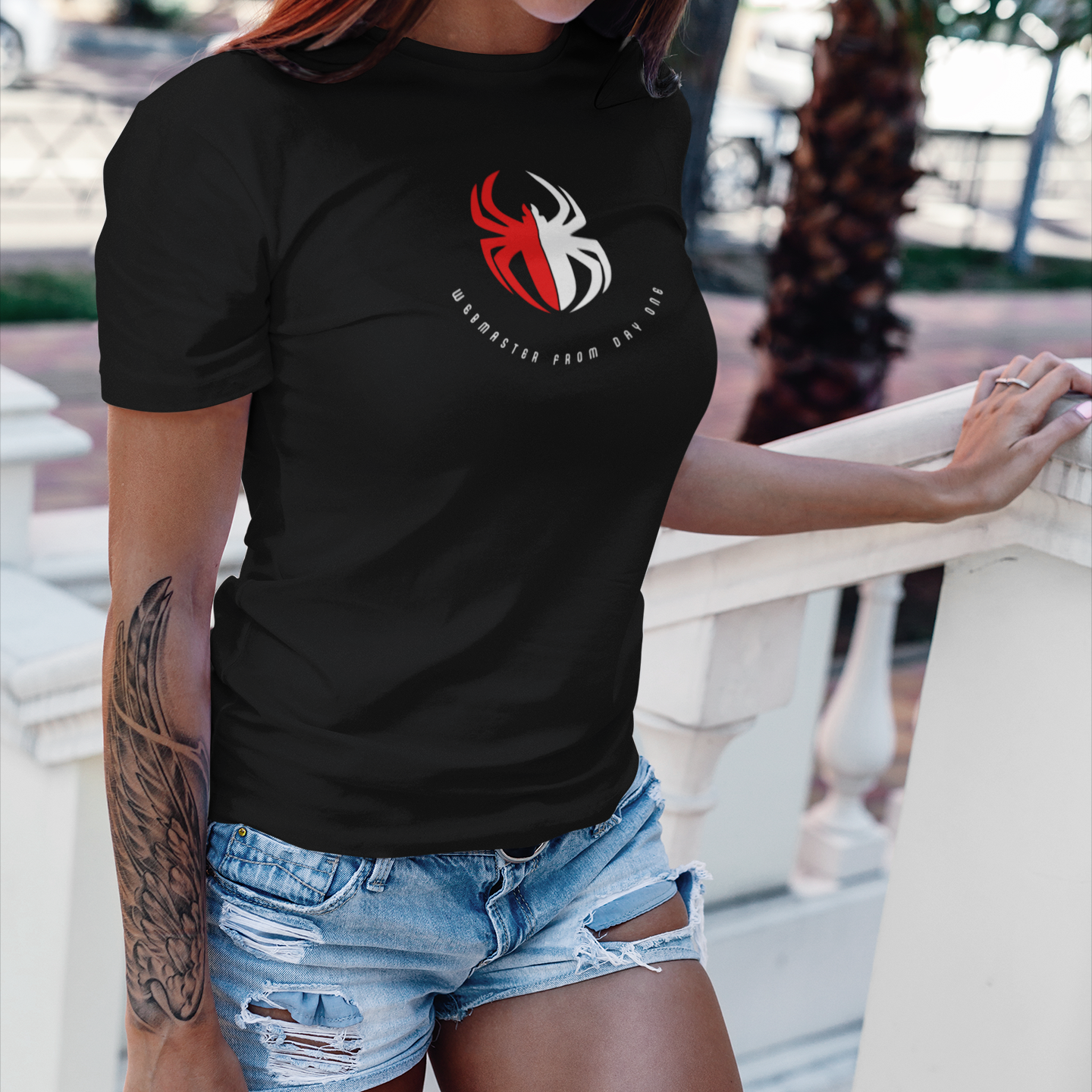 Stylish Black Webmaster Graphic Women’s Classic Fit Cotton Tee