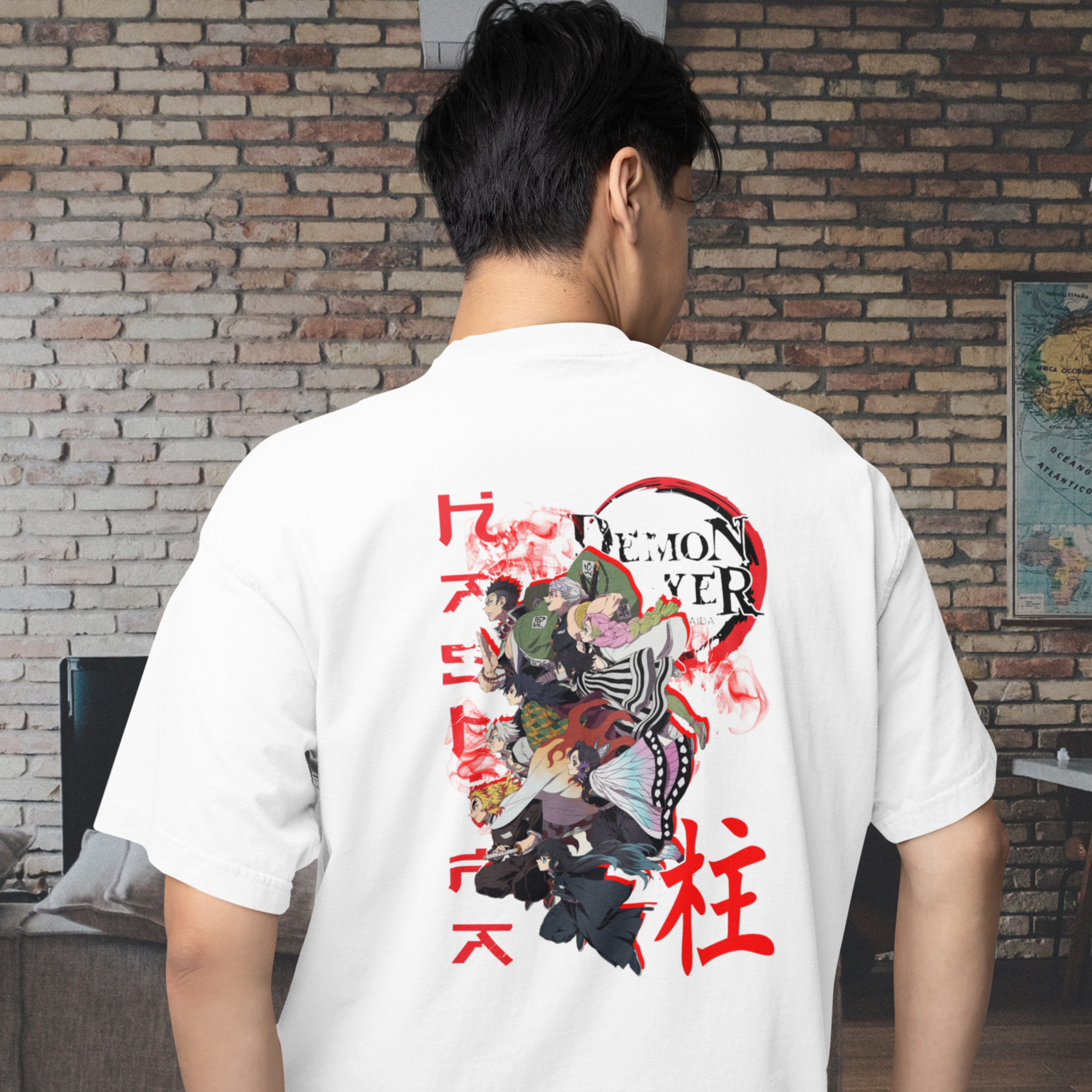 Anime epic printed Oversized Back Print crew neck Tee For Men