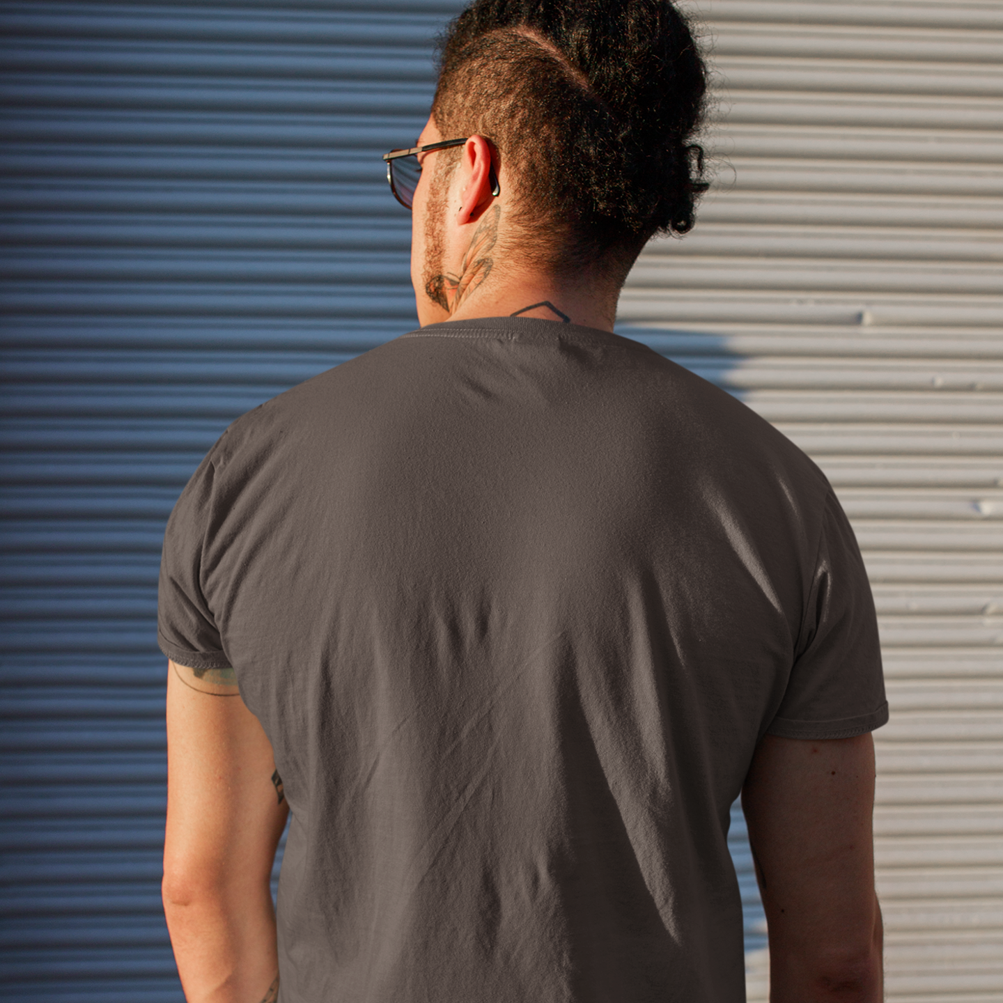 men training motivational printed tee crew neck gym session