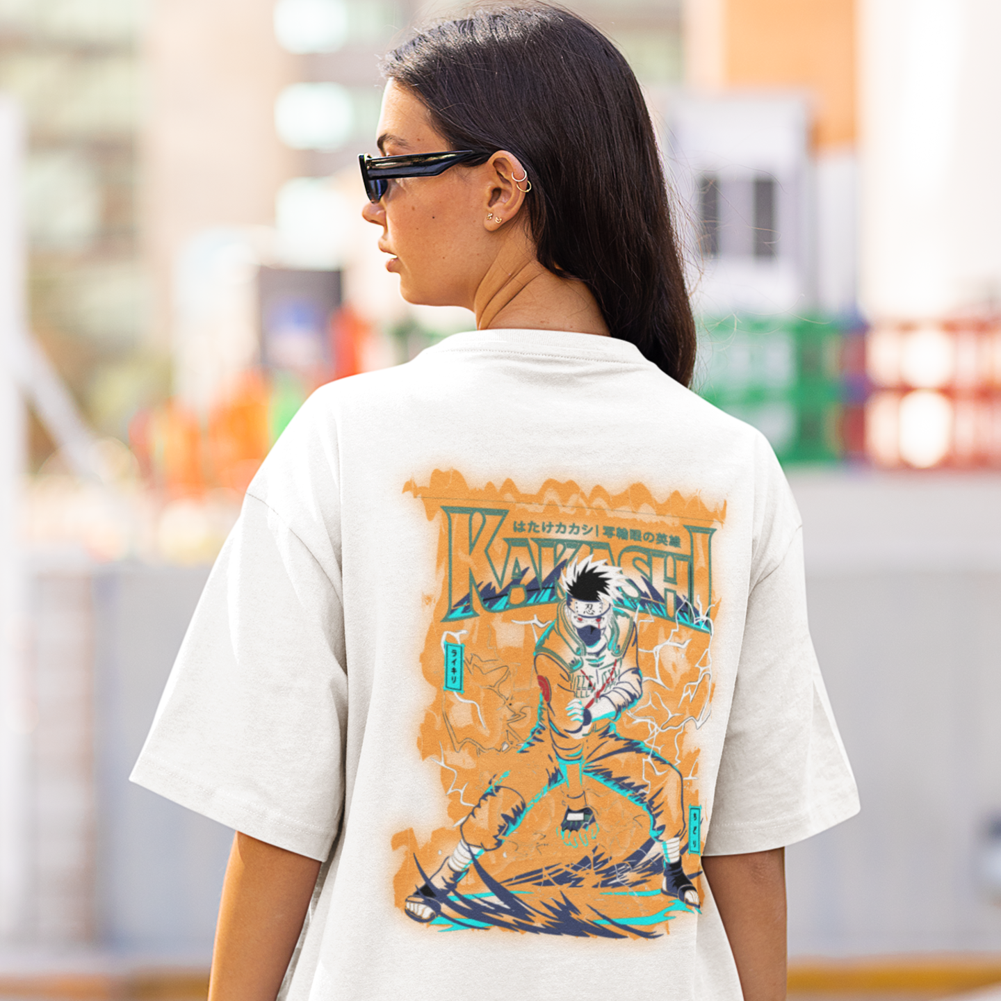 Anime epic printed Oversized Back Print crew neck Tee For Women