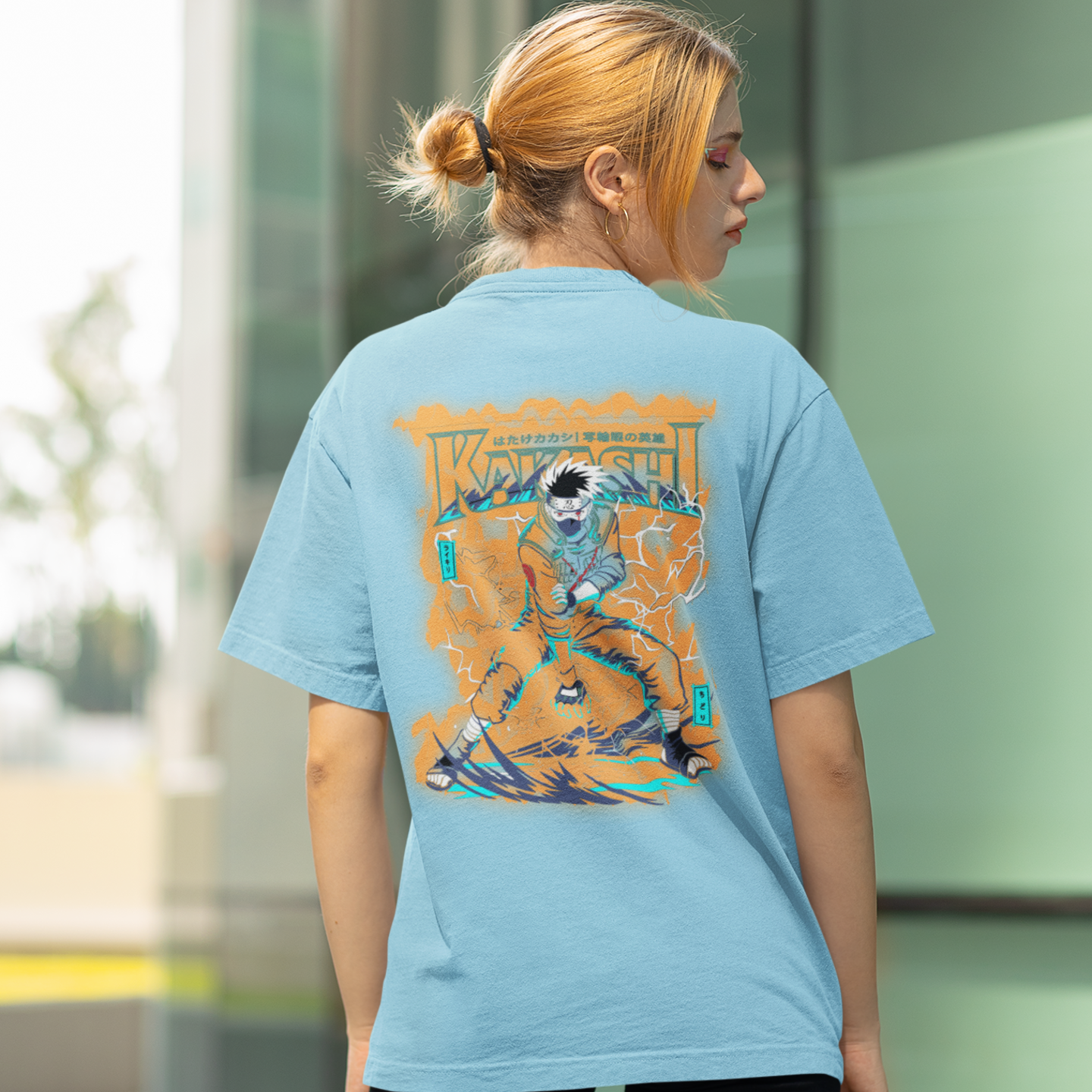 Anime epic printed Oversized Back Print crew neck Tee For Women