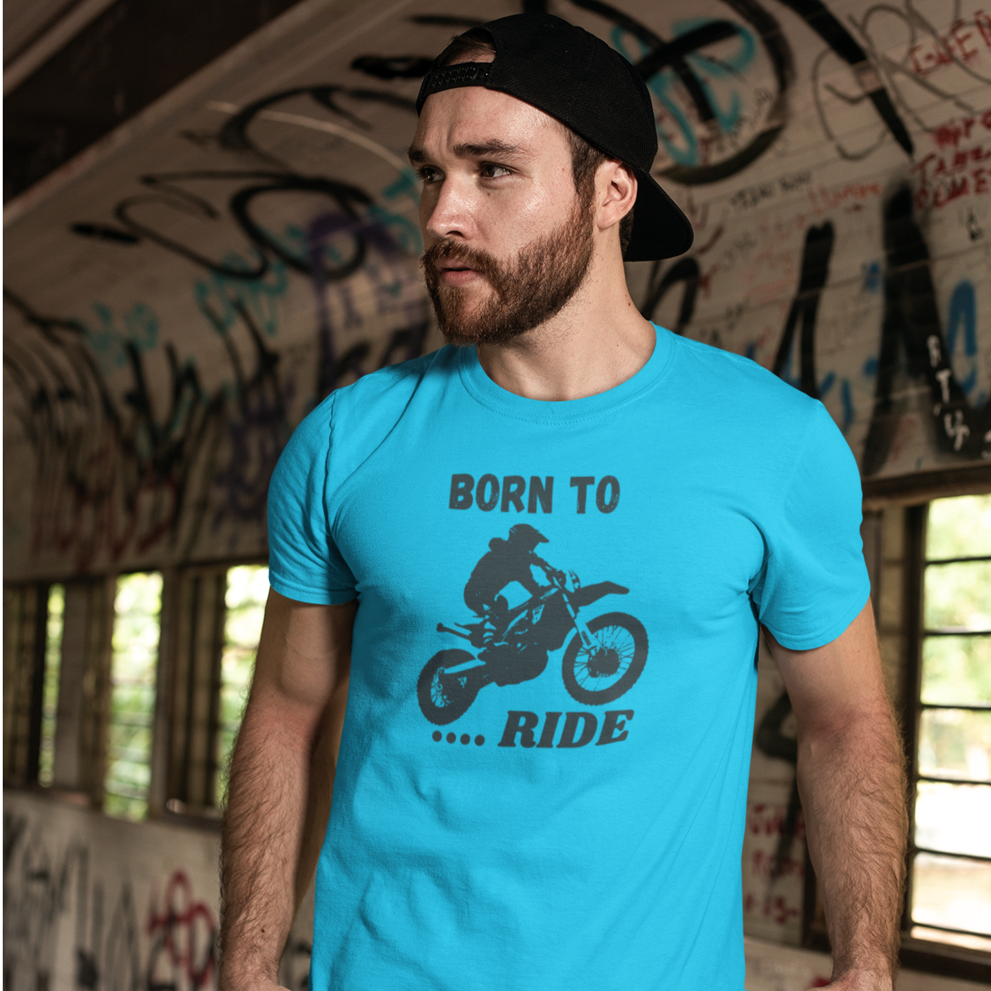 Men bike racing special graphic printed slim-fit T-Shirt