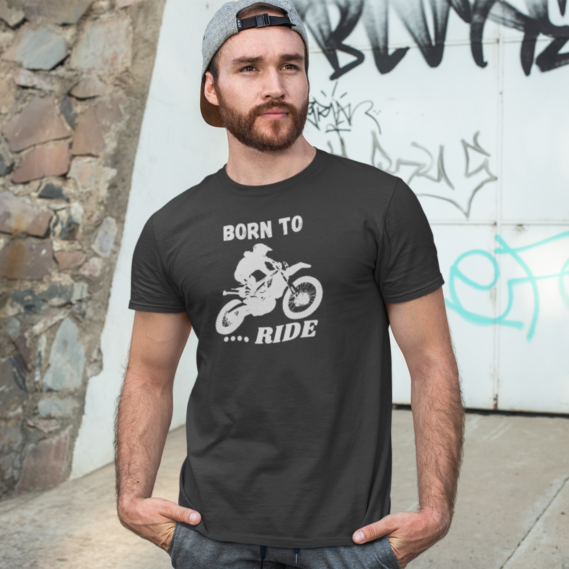 Men bike racing special graphic printed slim-fit T-Shirt