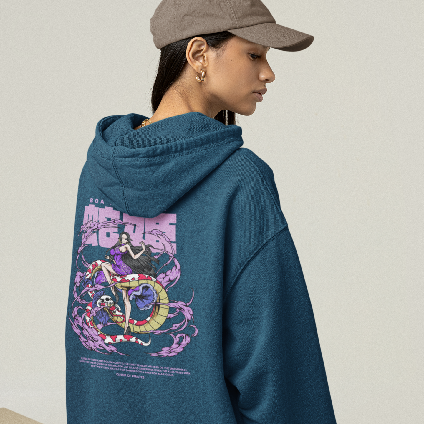 Women Boa Hancock graphic back printed oversized Hoodie