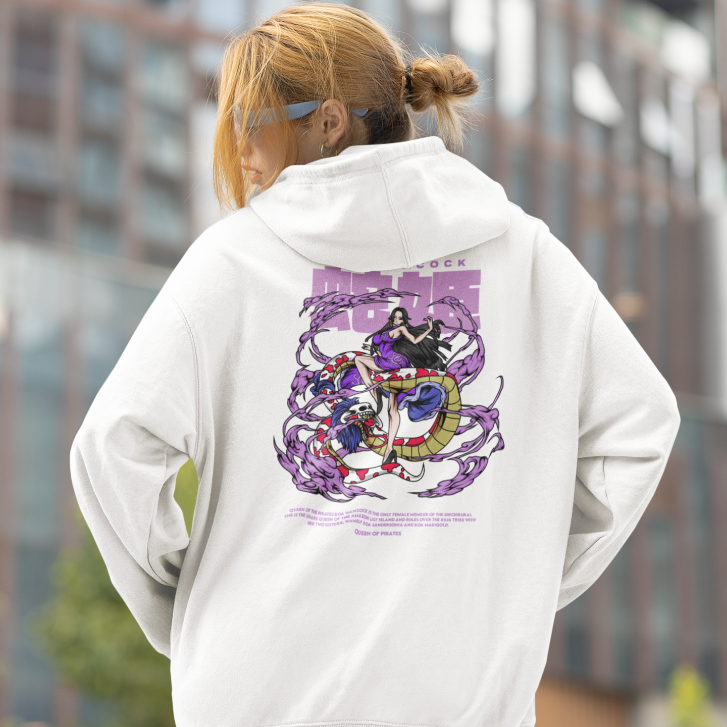 Women Boa Hancock graphic back printed oversized Hoodie