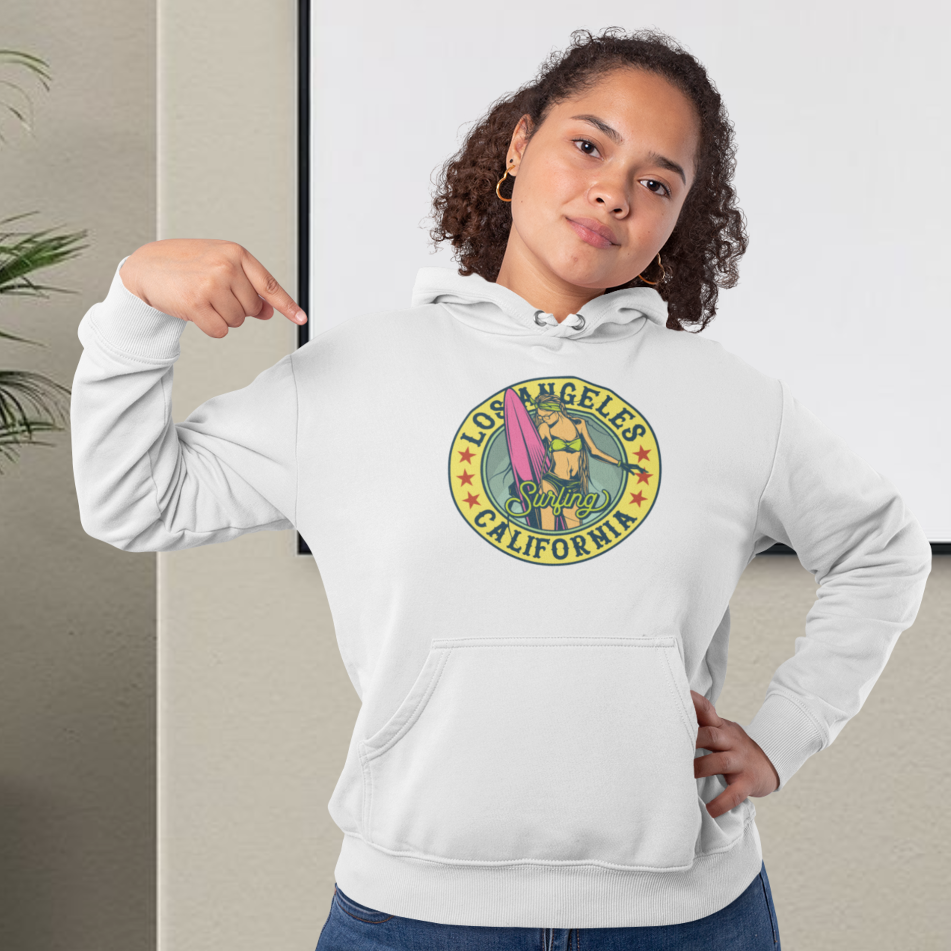 Women California graphic printed streetwear Hoodie