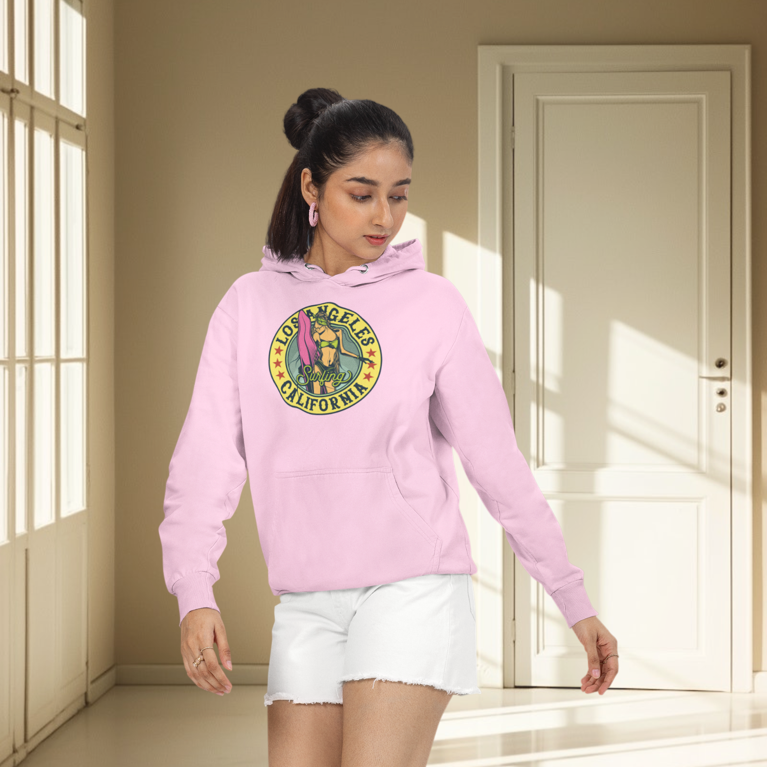 Women California graphic printed streetwear Hoodie