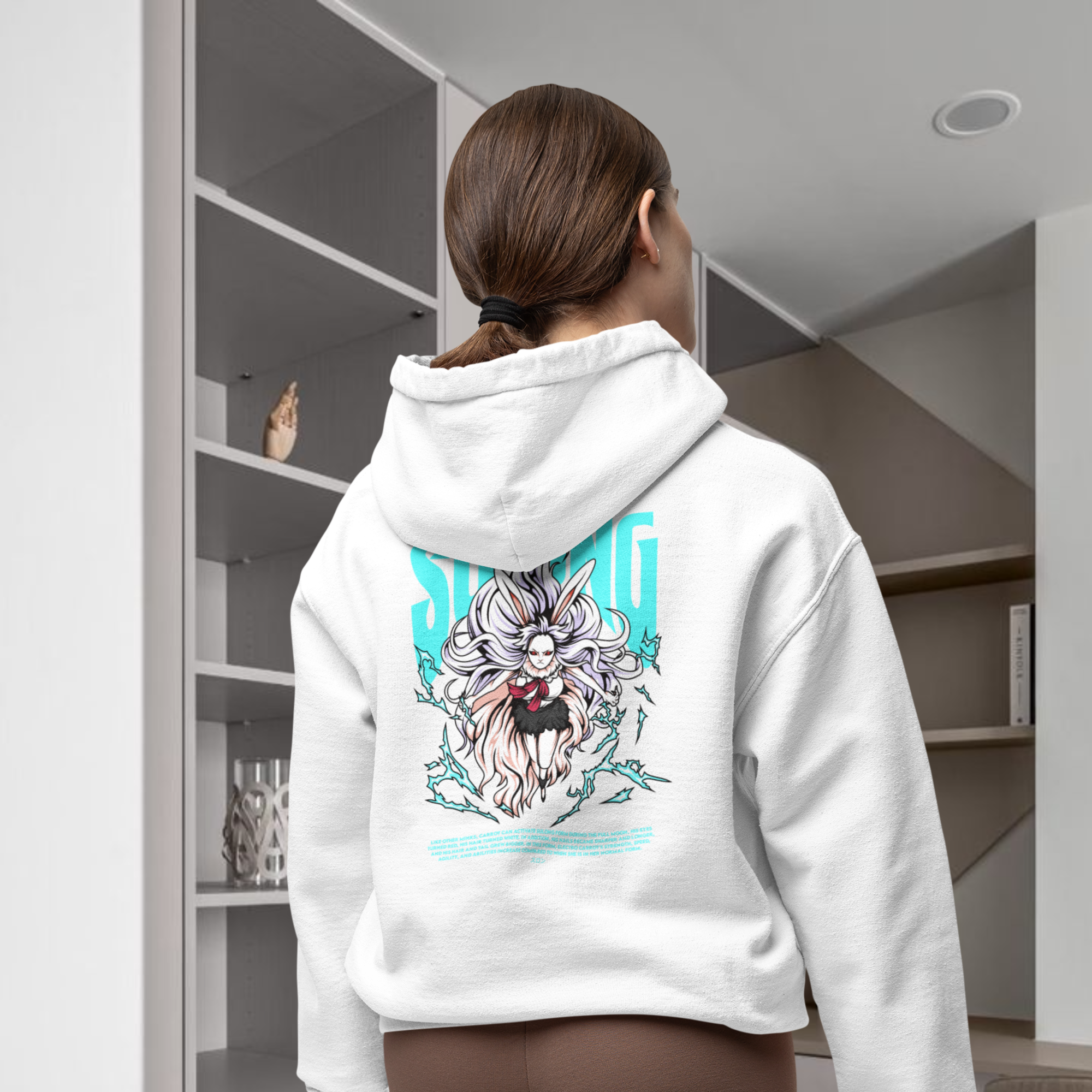 Women Carrot graphic back printed oversized streetwear Hoodie