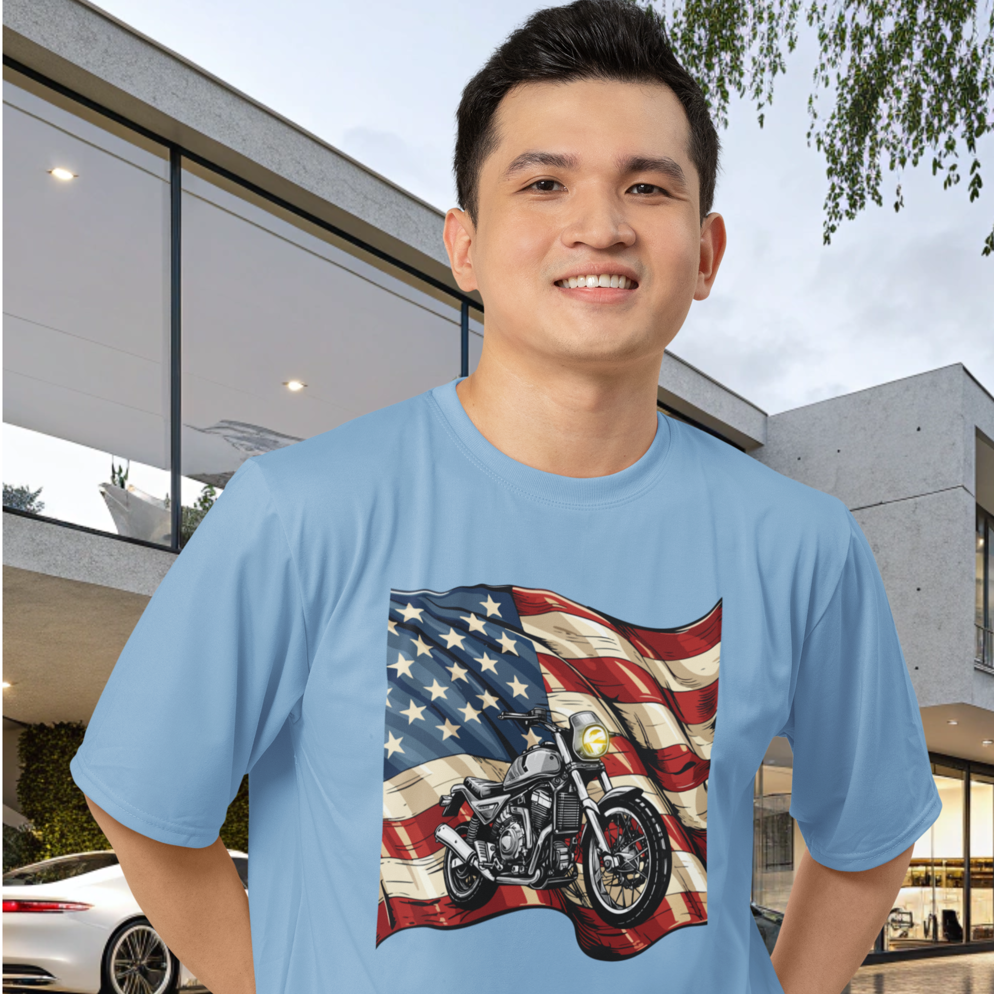 Men bike racing special graphic printed oversized T-Shirt