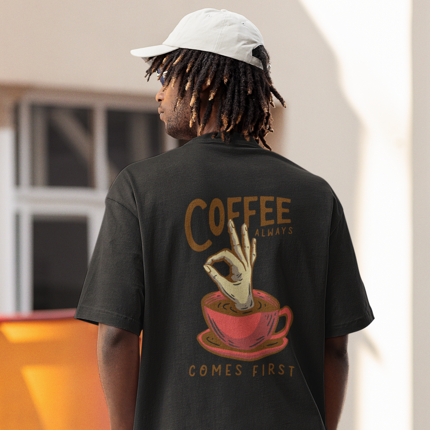 Streetwear tee with back print oversized fit