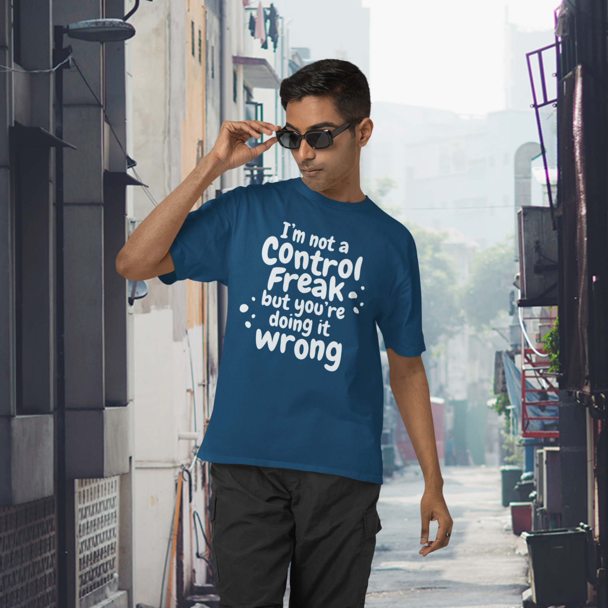 Humorous text printed round neck t-shirt for Men