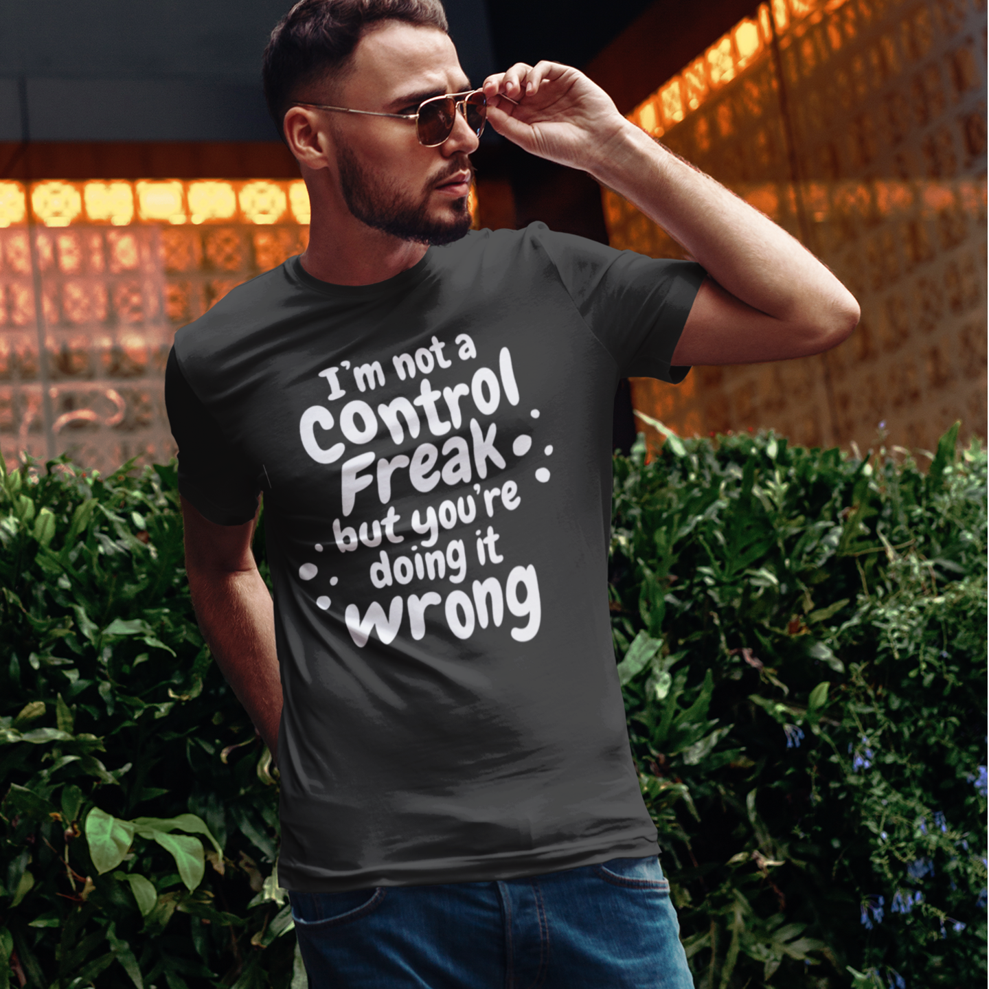 Humorous text printed round neck t-shirt for Men