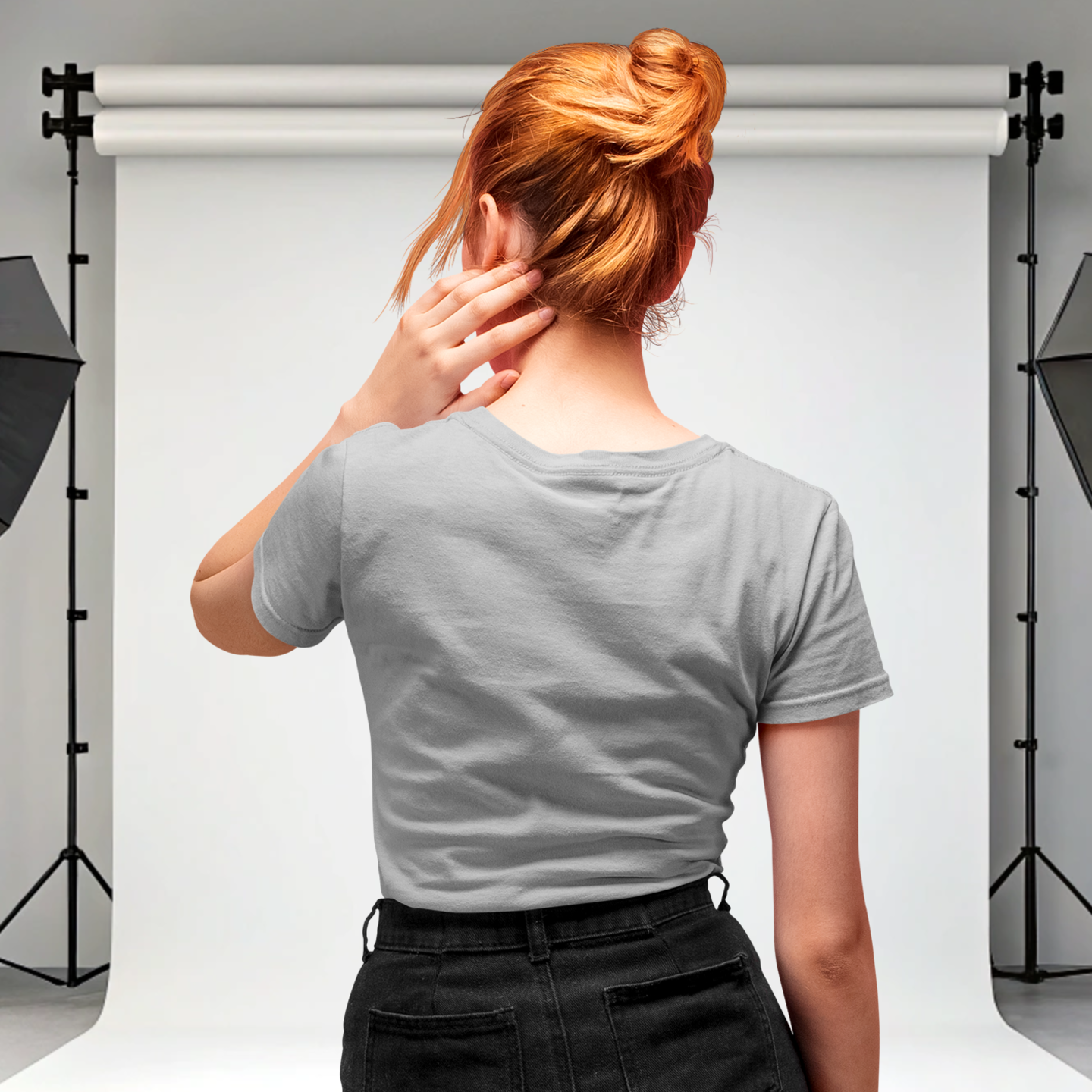 Casual women’s melange grey cotton T-shirt with humor text design | Kyloug