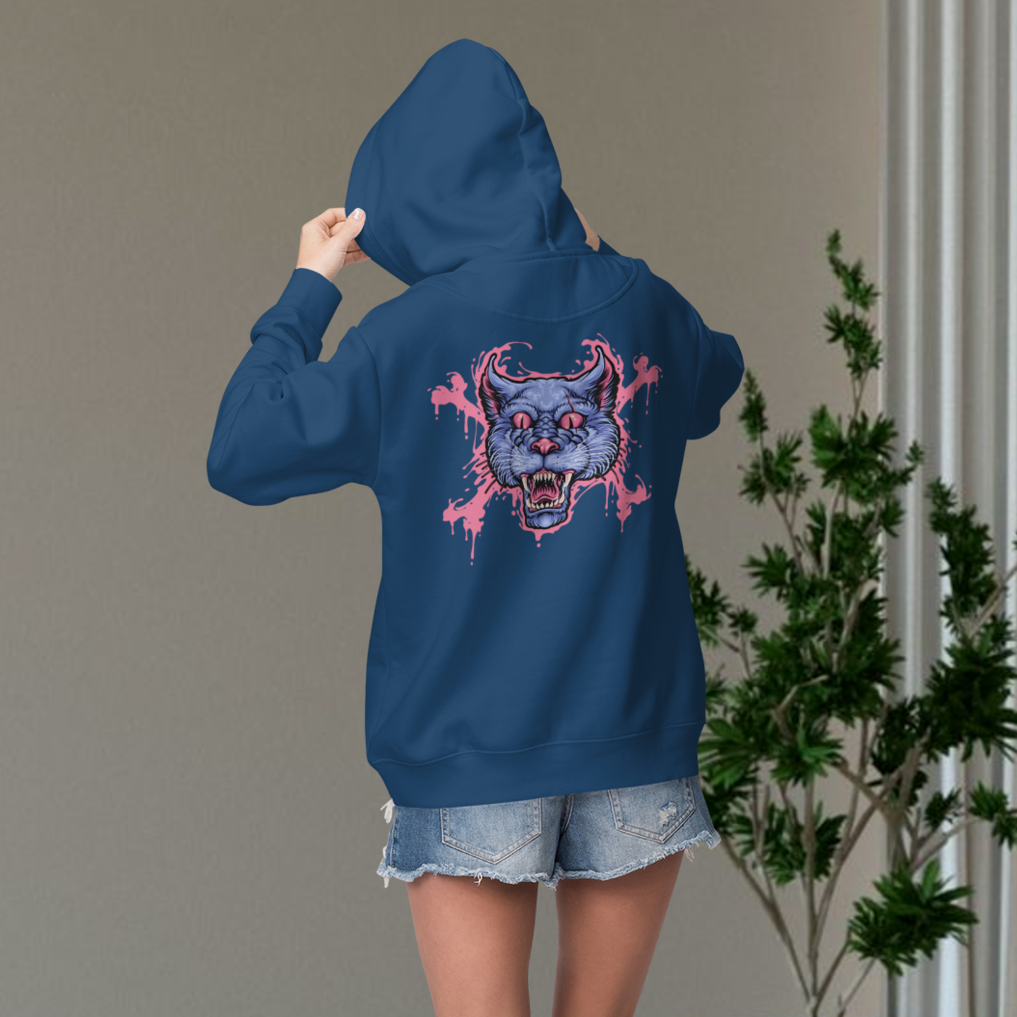 Women classic fit graphic back printed streetwear Hoodie