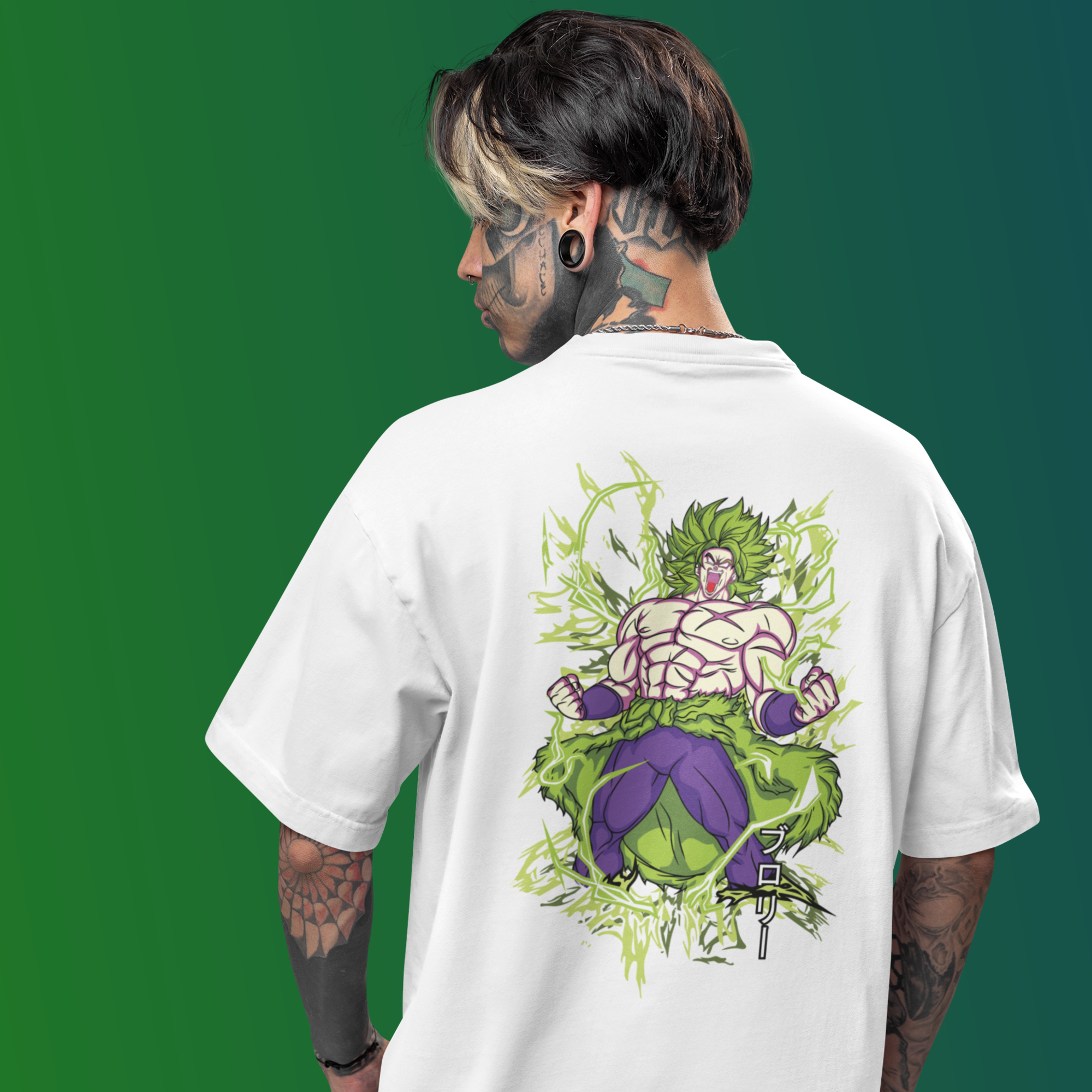 Men Broly'' dragon ball graphic back printed oversized Tee