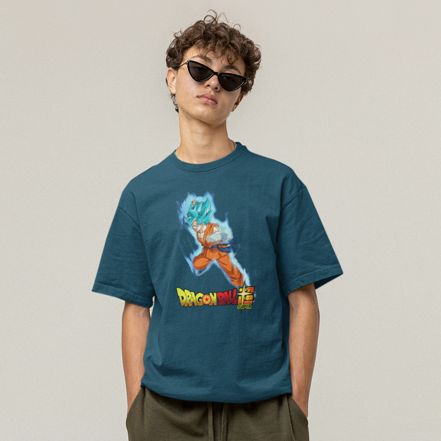 Men Super Saiyan goku graphic printed oversized Tee