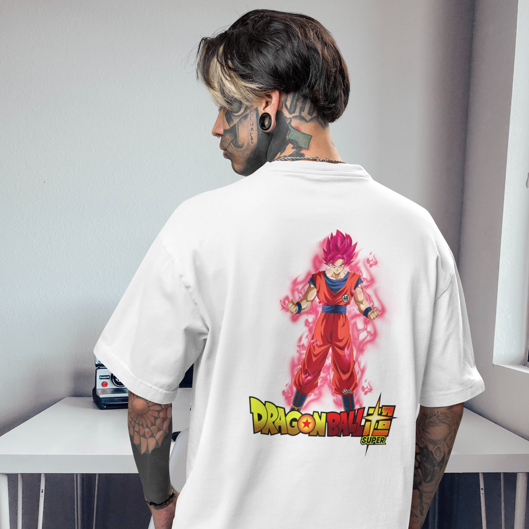 Men goku gohan Vegeta Graphic back printed oversized Tee