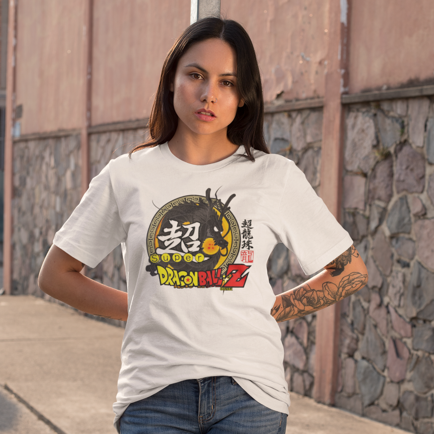 Women Super dragon ball graphic printed oversized Tee