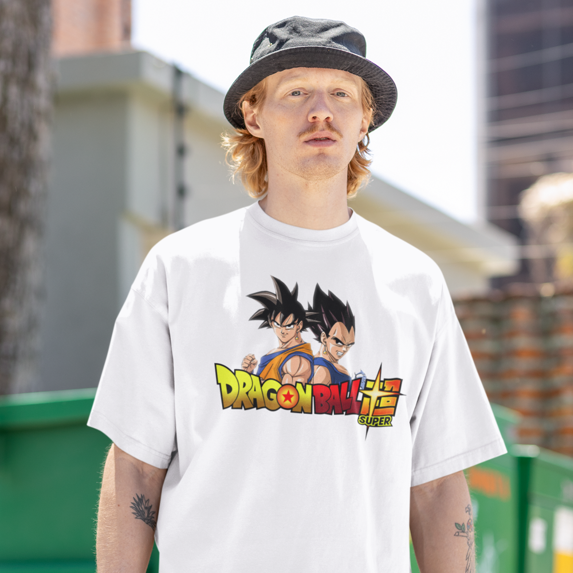 Men goku and Vegeta Graphic printed oversized Tee