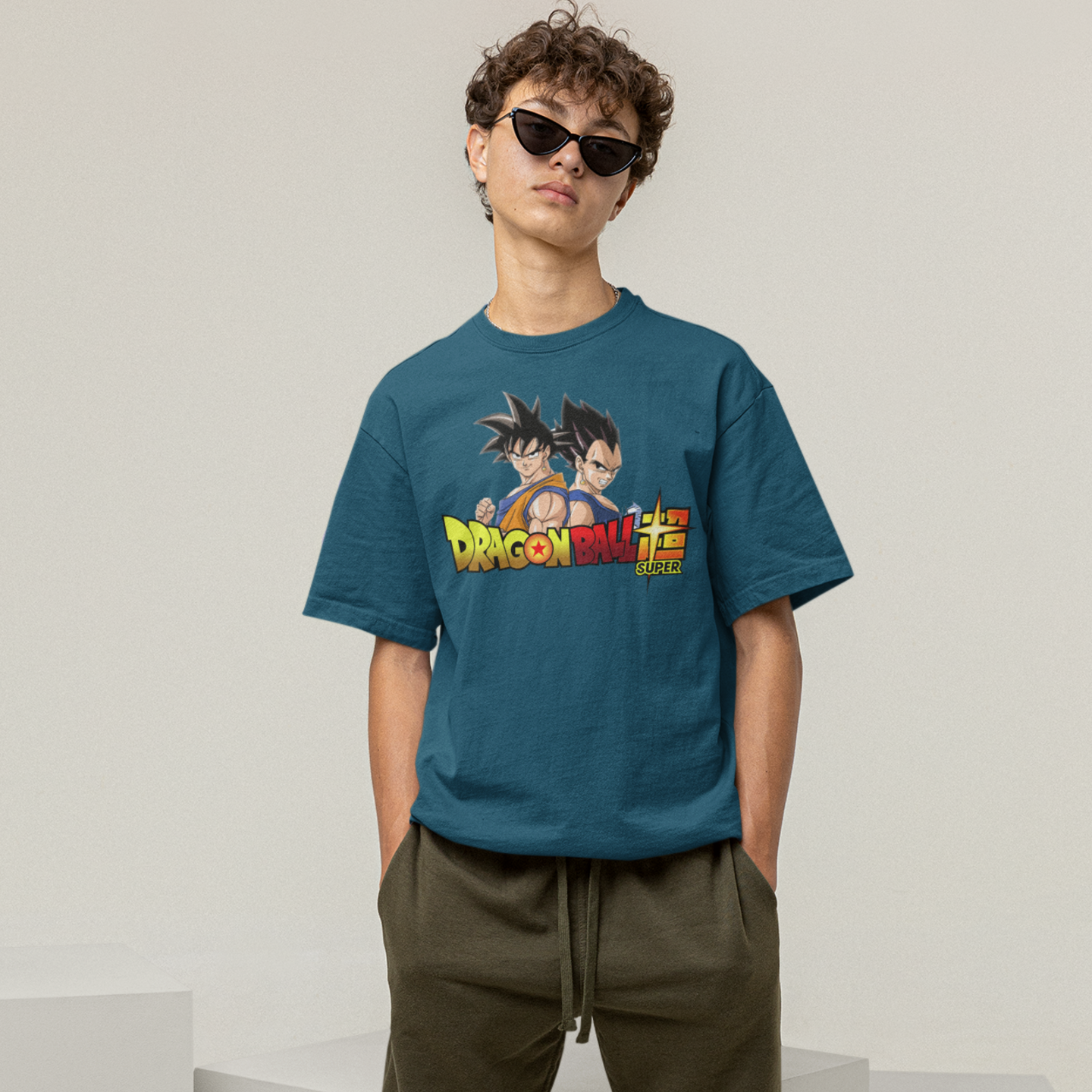 Men goku and Vegeta Graphic printed oversized Tee