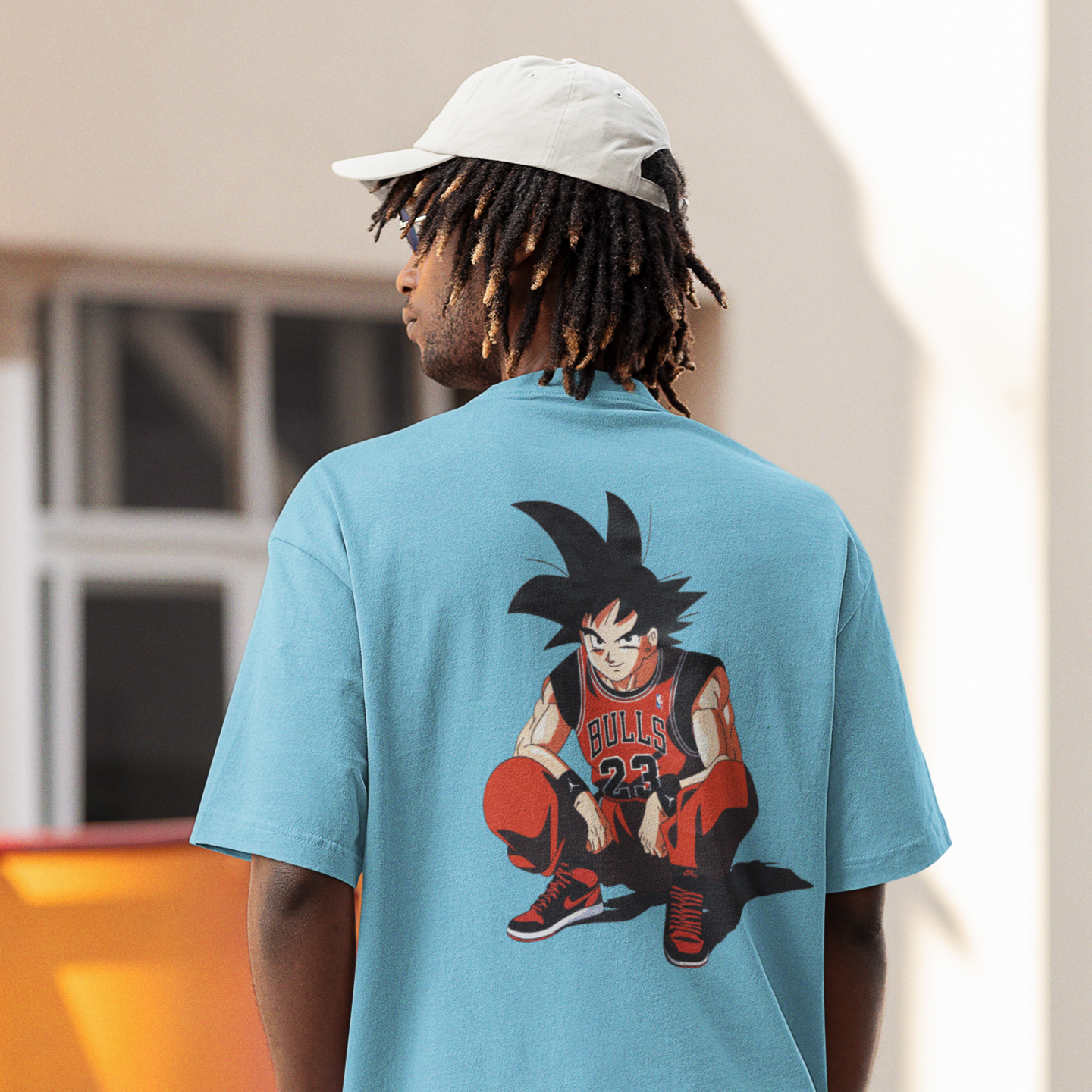 Men Goku dragon ball graphic back printed oversized Tee