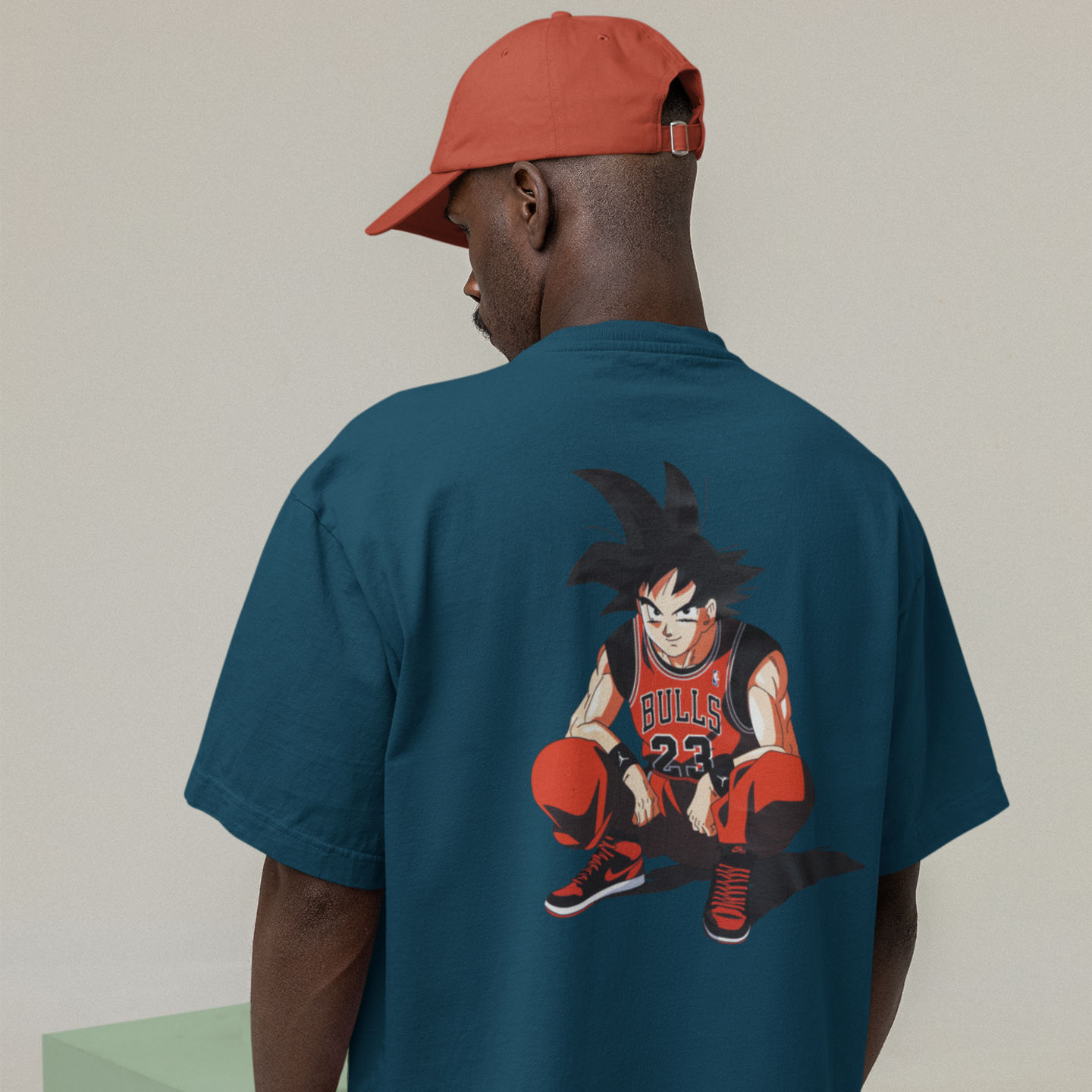 Men Goku dragon ball graphic back printed oversized Tee