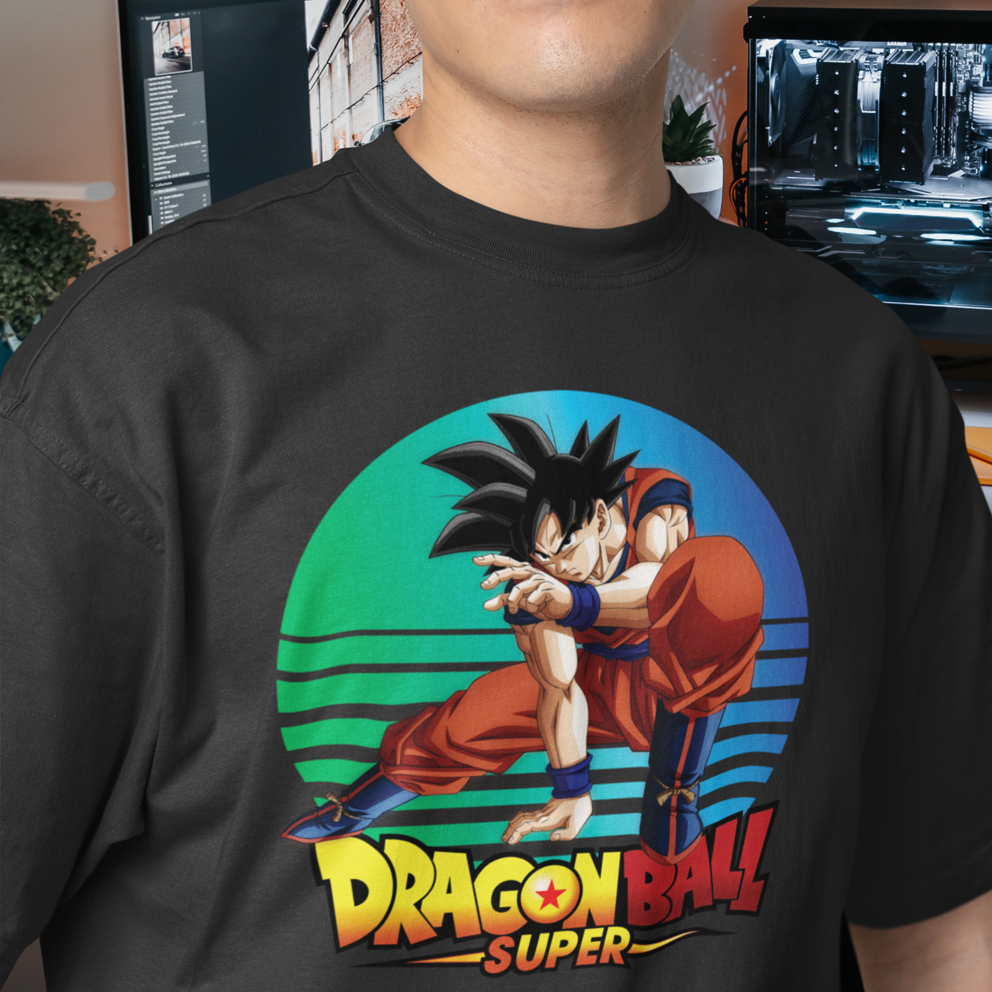 Men dragon ball z;kakarot Graphic printed oversized Tee