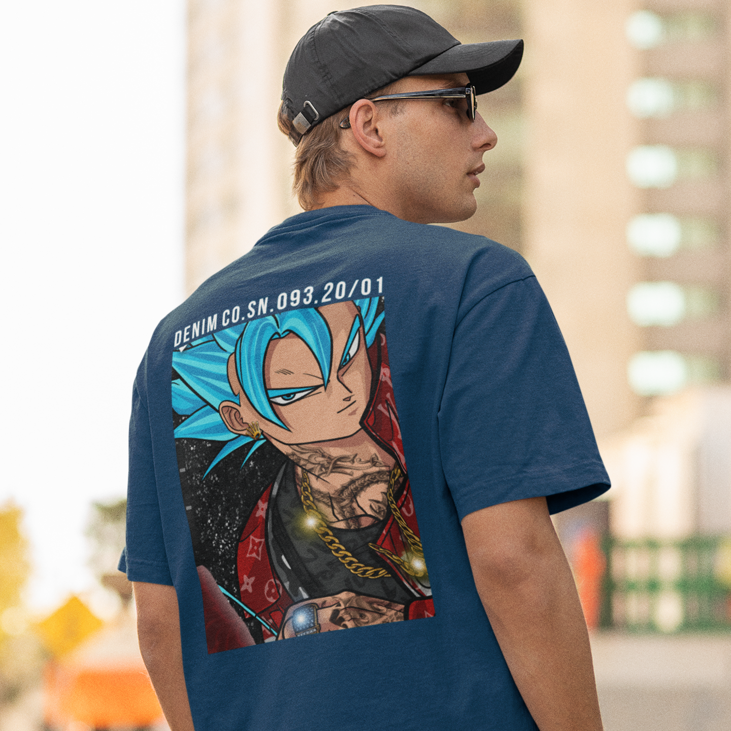 Men Goku supreme graphic back printed oversized Tee