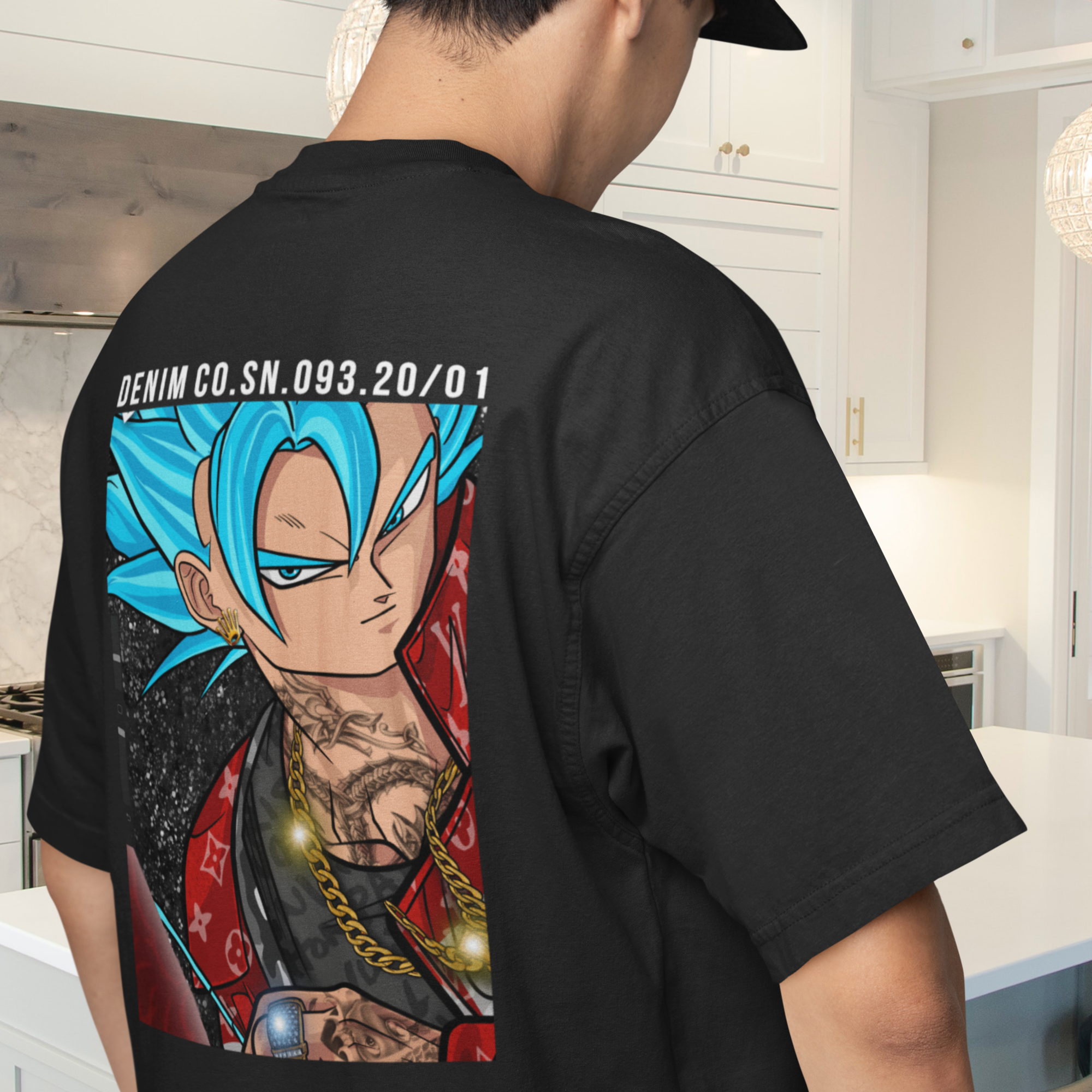 Men Goku supreme graphic back printed oversized Tee