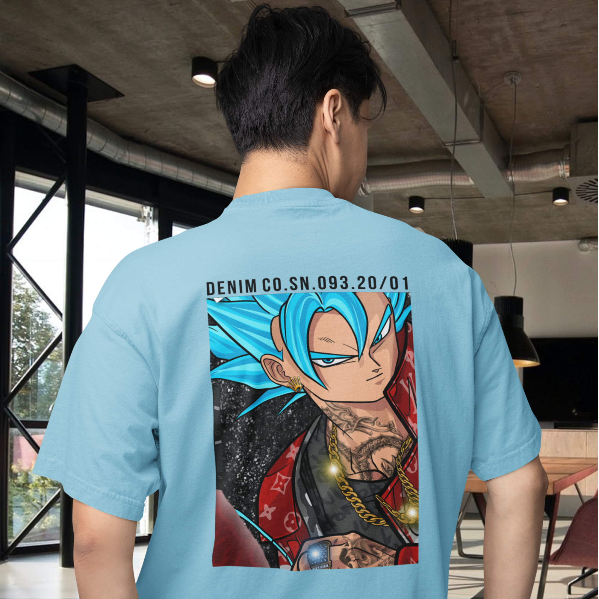 Men Goku supreme graphic back printed oversized Tee